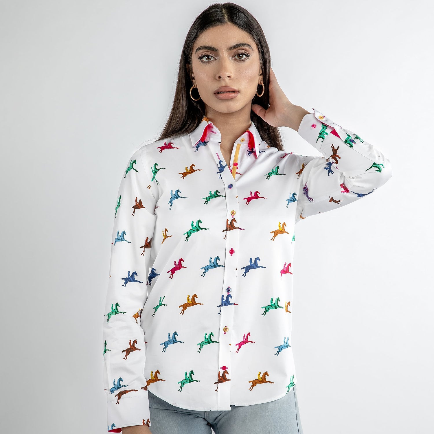 HORSE AND RIDER  WOMENS  PRINT SHIRT