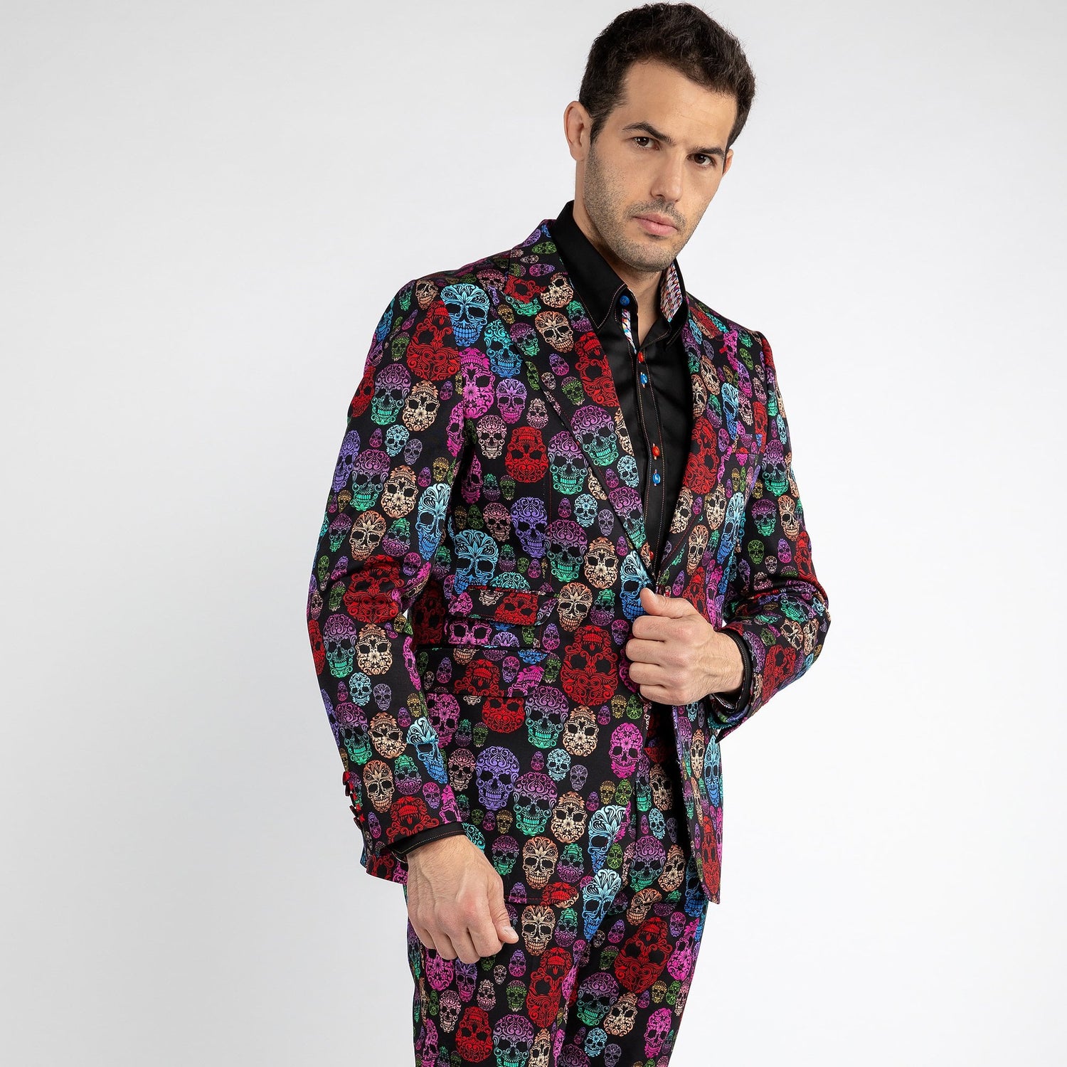 MULTICOLOUR SKULLS PRINTED 2 PIECE SUIT