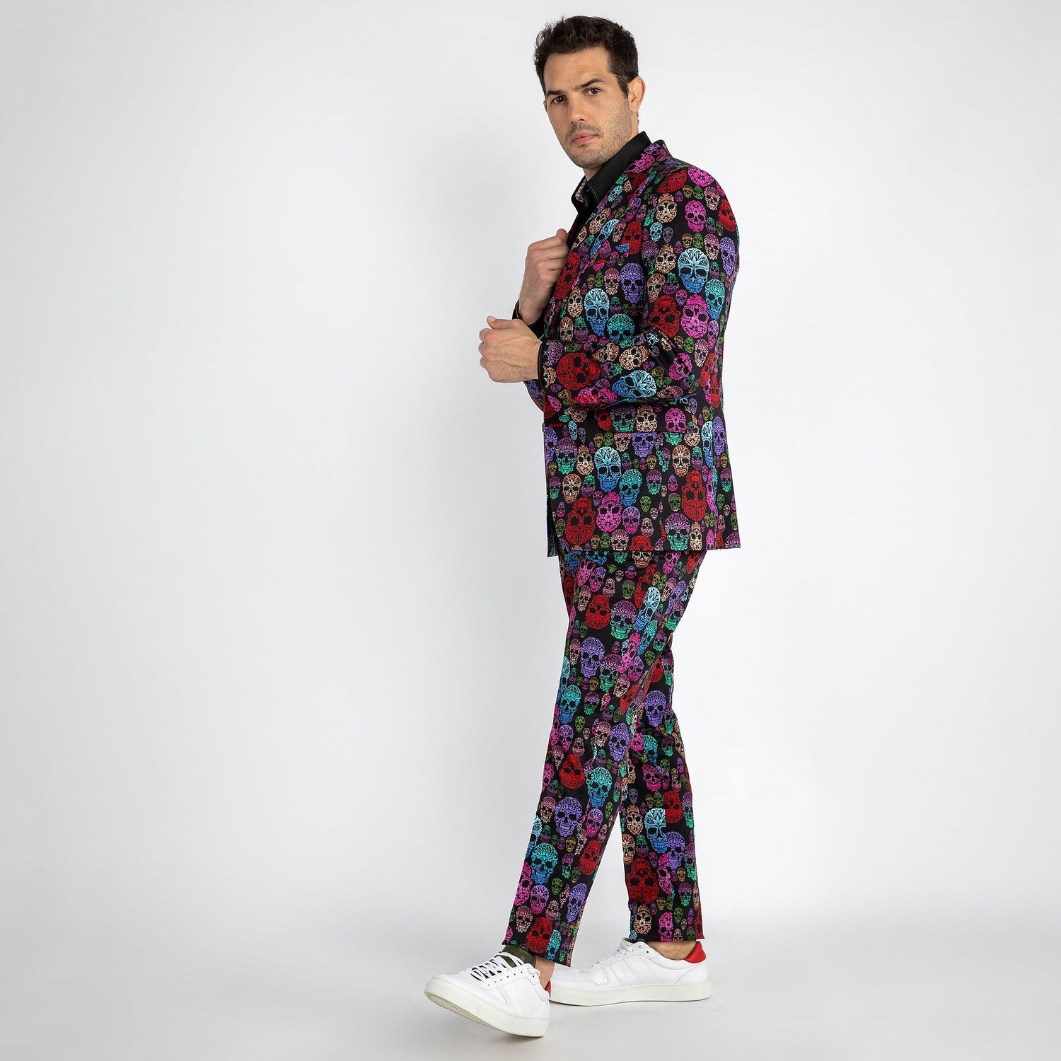 MULTICOLOUR SKULLS PRINTED 2 PIECE SUIT