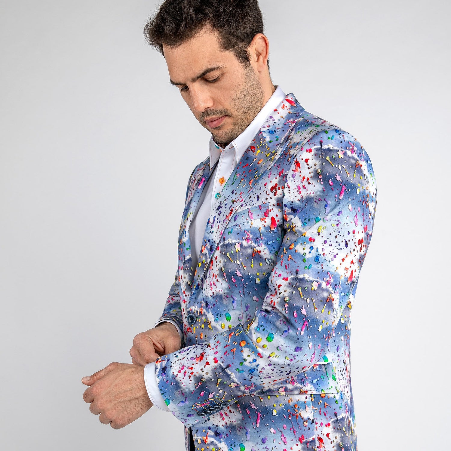 PAINT SPLASH CLOUDY SKY PRINTED 2 PIECE SUIT