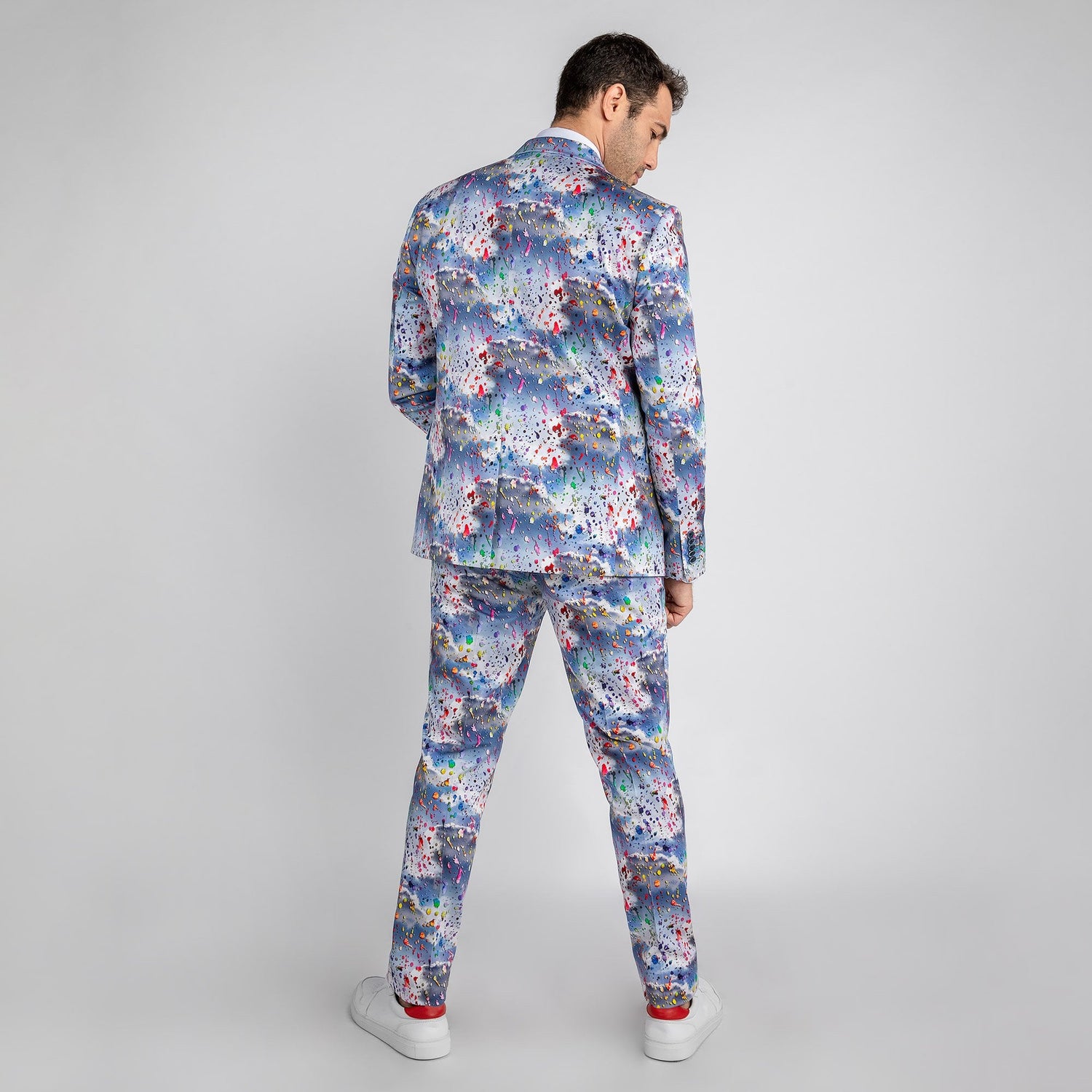 PAINT SPLASH CLOUDY SKY PRINTED 2 PIECE SUIT