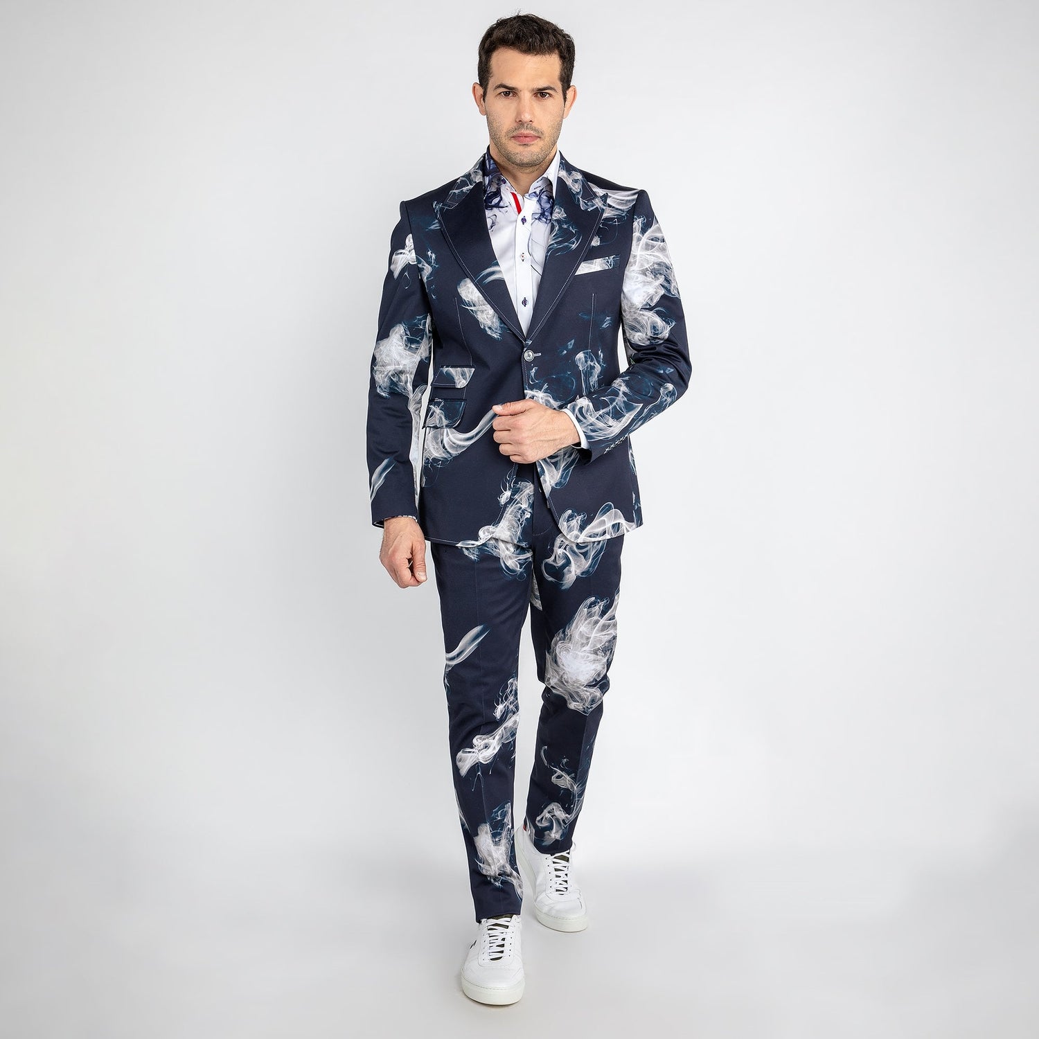 SMOKE PRINTED 2 PIECE SUIT