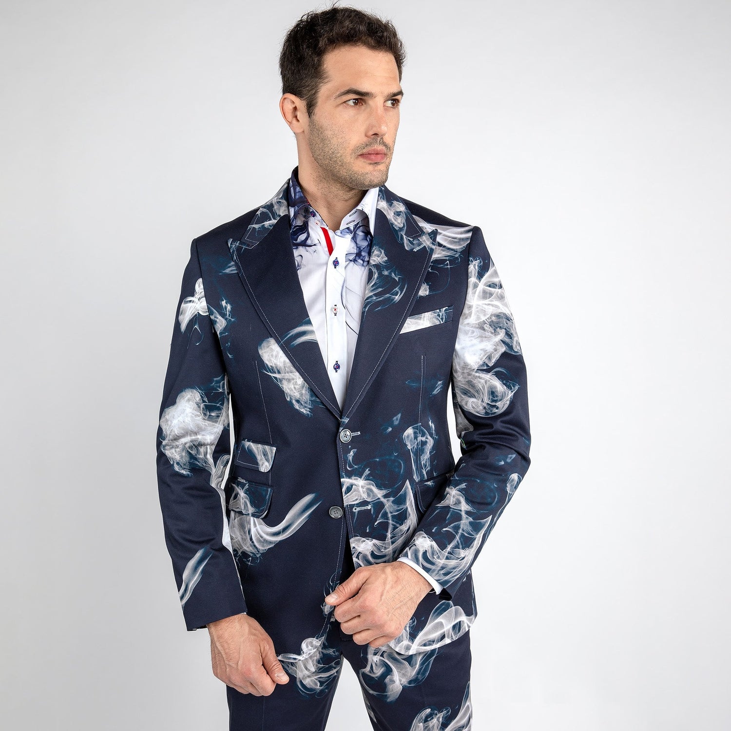 SMOKE PRINTED 2 PIECE SUIT