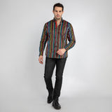 MEASURING TAPE STRIPE PRINT SHIRT