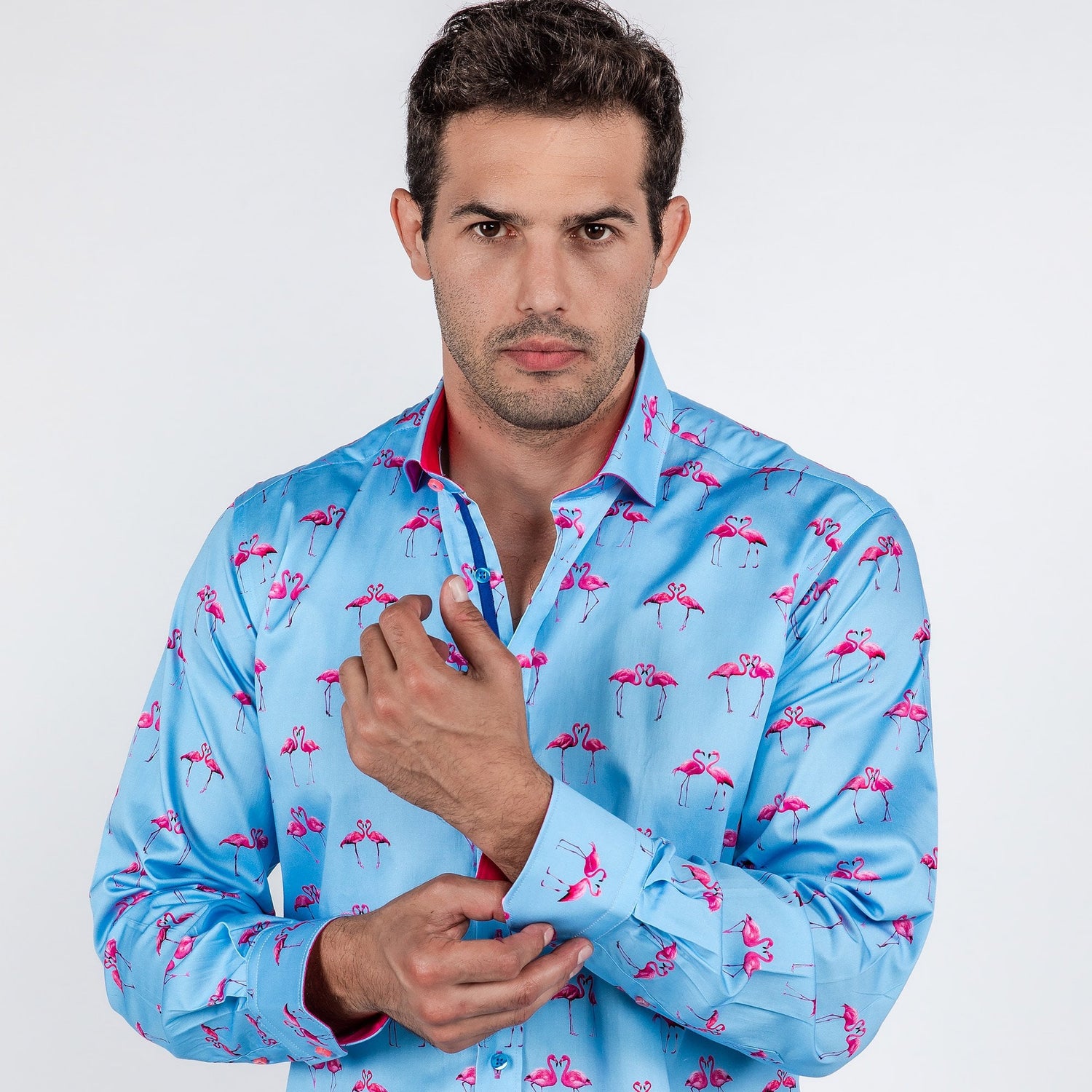 KISSING FLAMINGOS PRINT SHIRT