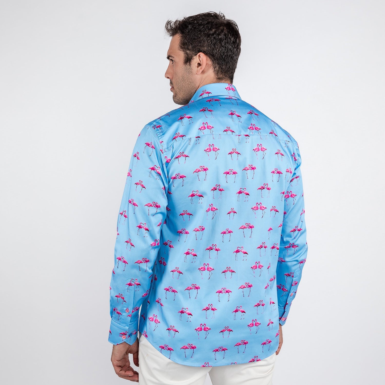 KISSING FLAMINGOS PRINT SHIRT