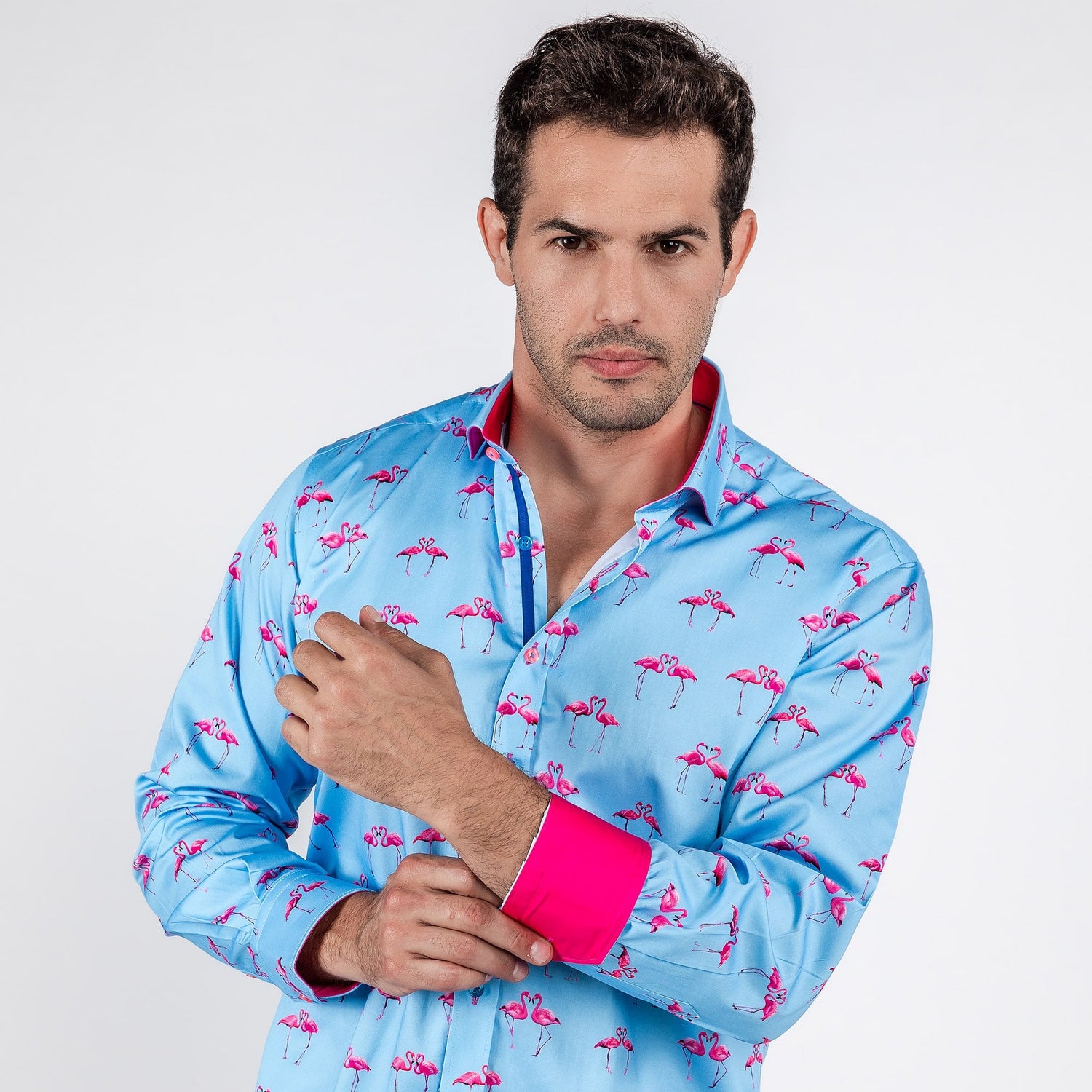 KISSING FLAMINGOS PRINT SHIRT