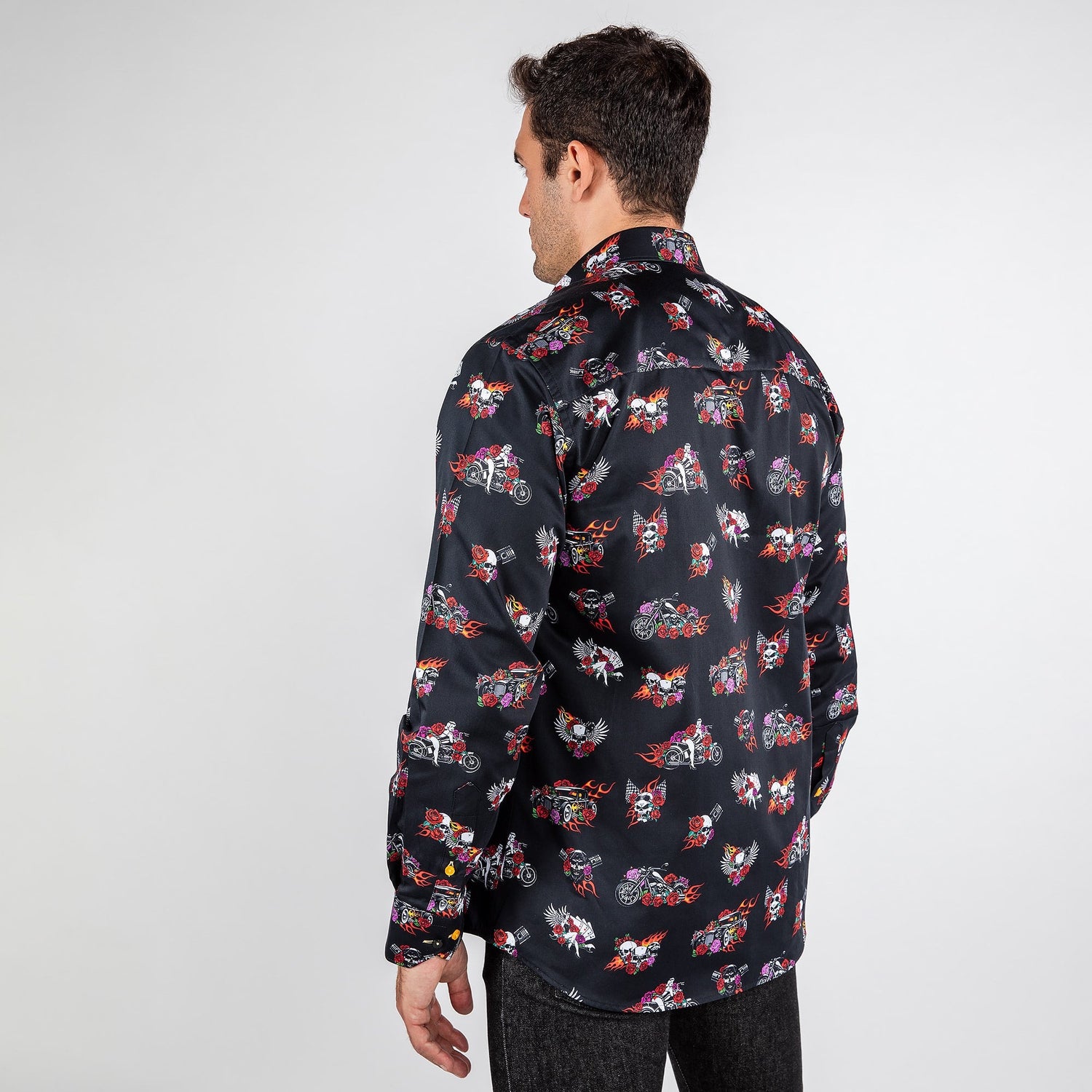 SKULLS AND ROSES TATTOO V2 PRINT SHIRT