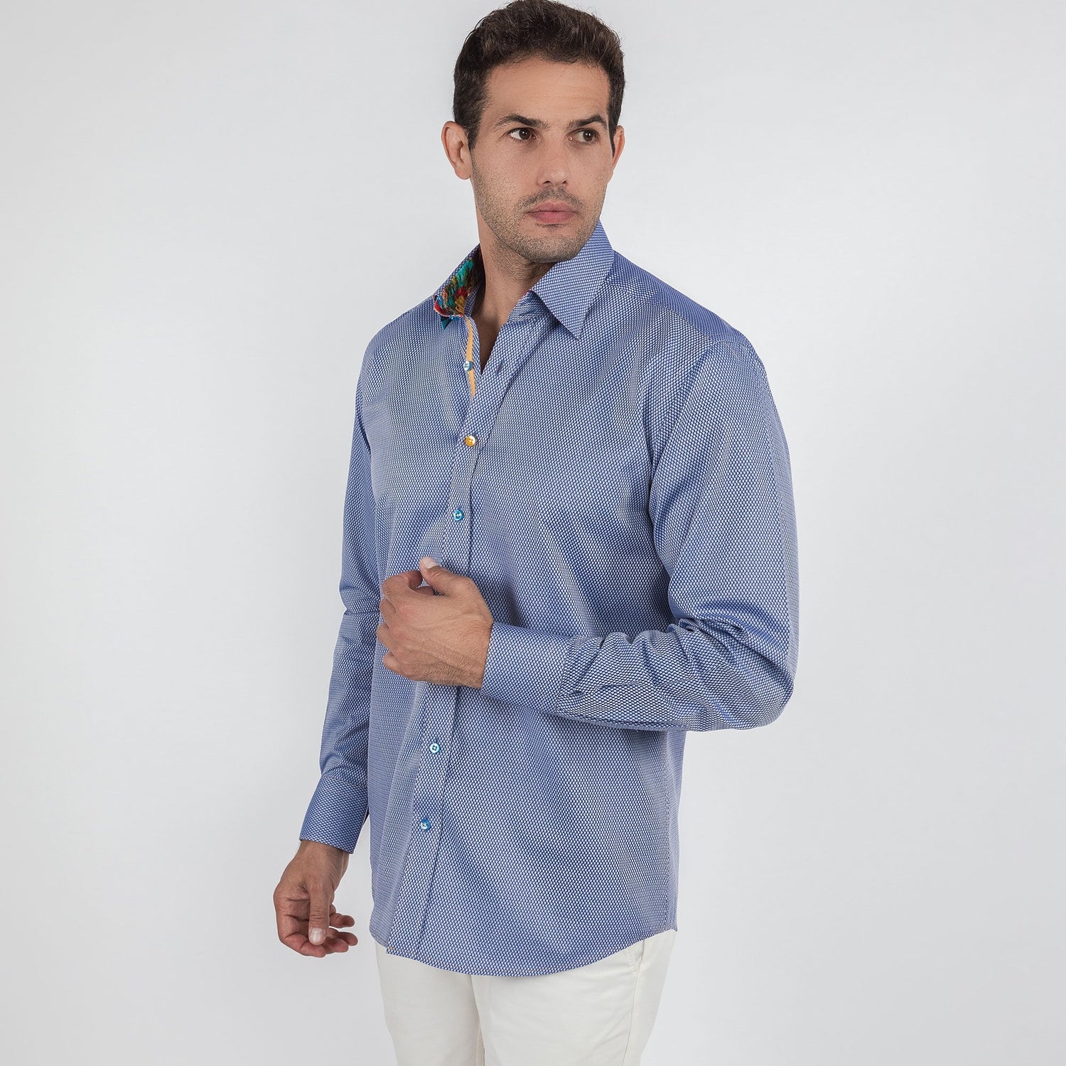 TEXTURED CLASSIC JACQUARD SHIRT WITH PAINT BRUSH INSERT