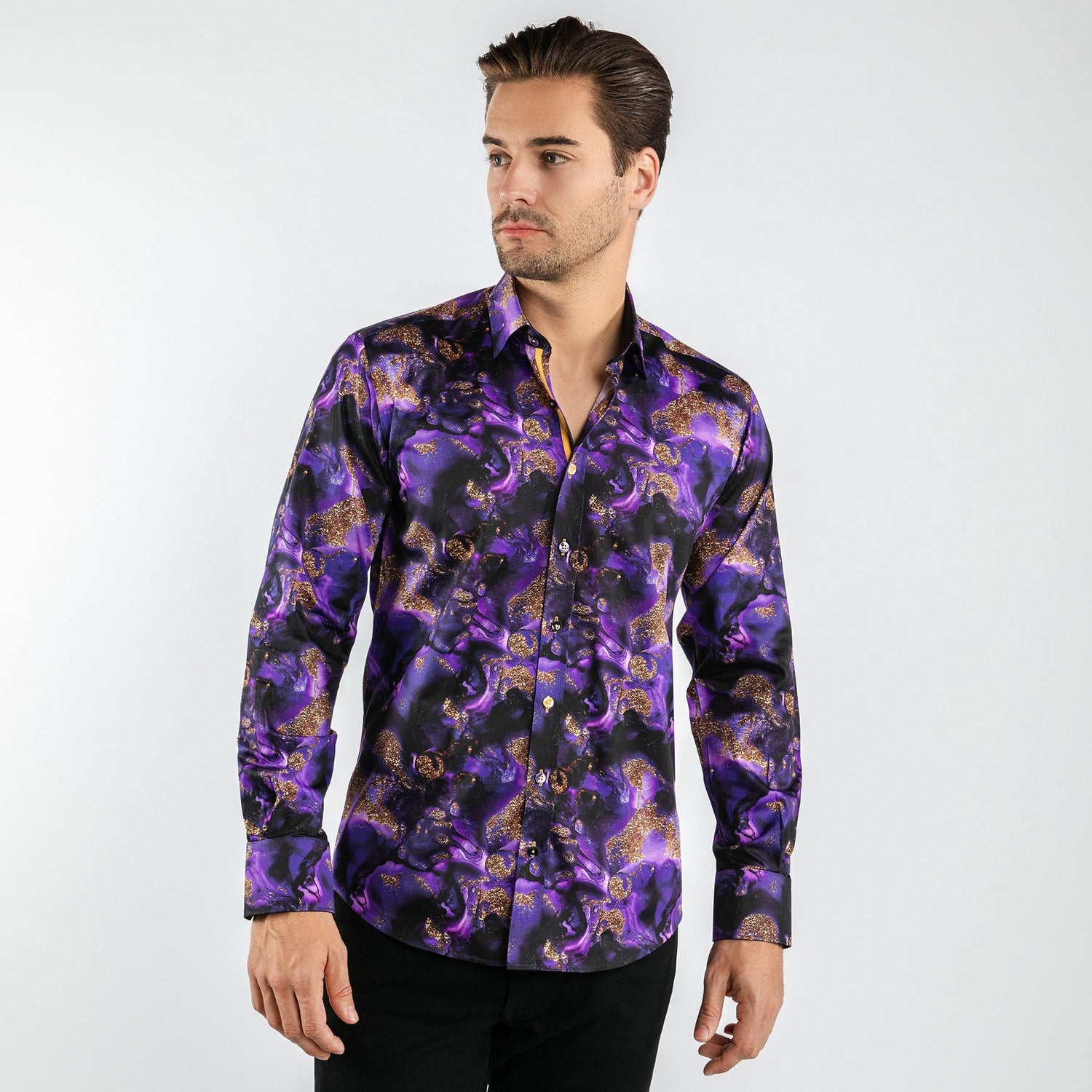 IRIDESCENT SHIMMER PAINT PRINT SHIRT