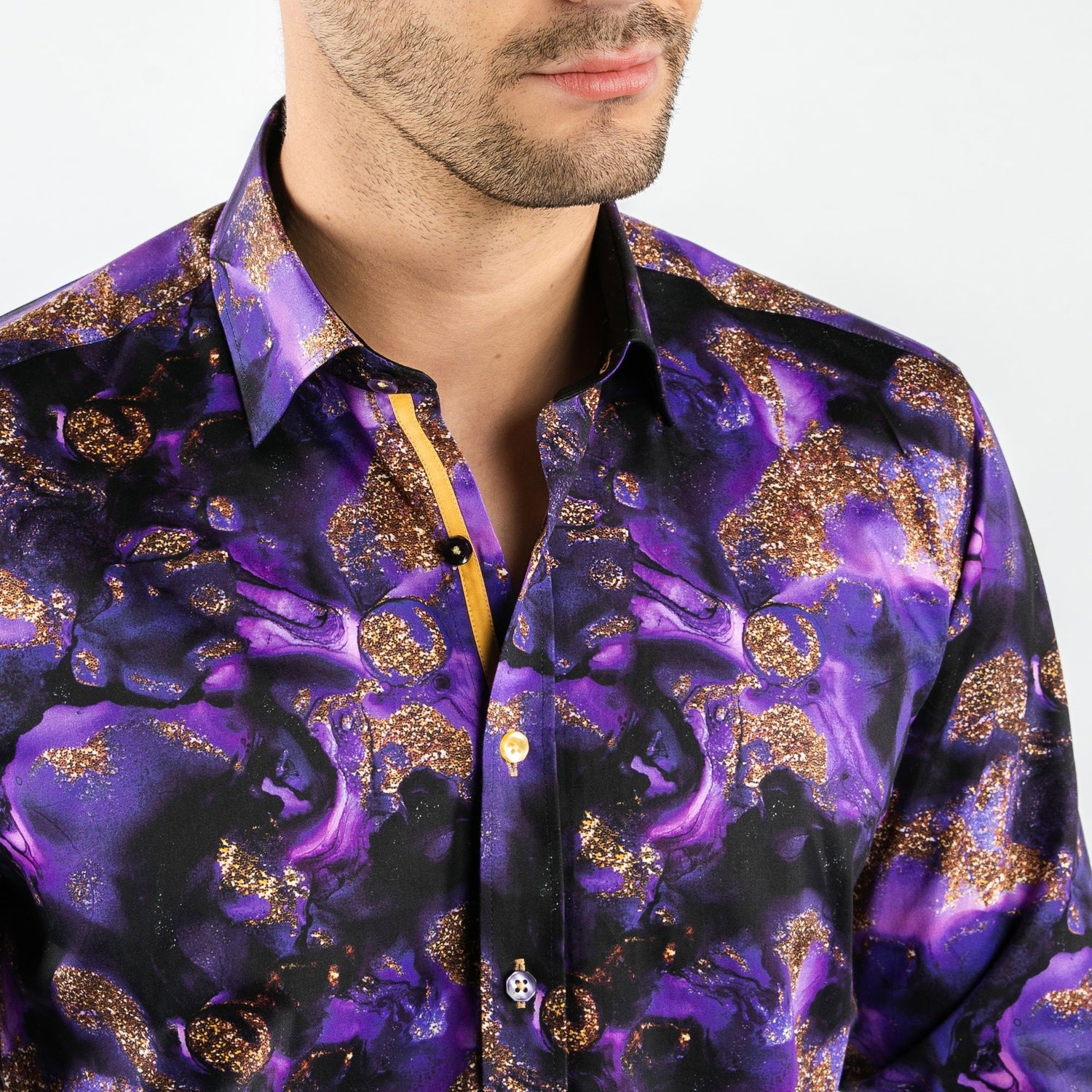 IRIDESCENT SHIMMER PAINT PRINT SHIRT