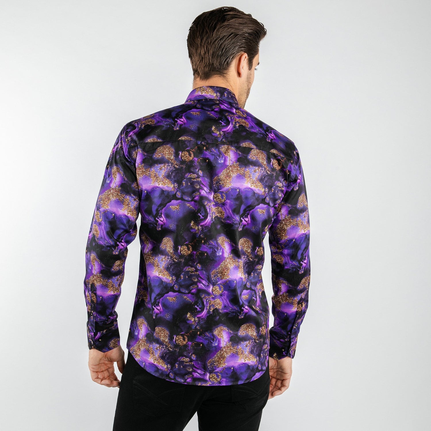 IRIDESCENT SHIMMER PAINT PRINT SHIRT