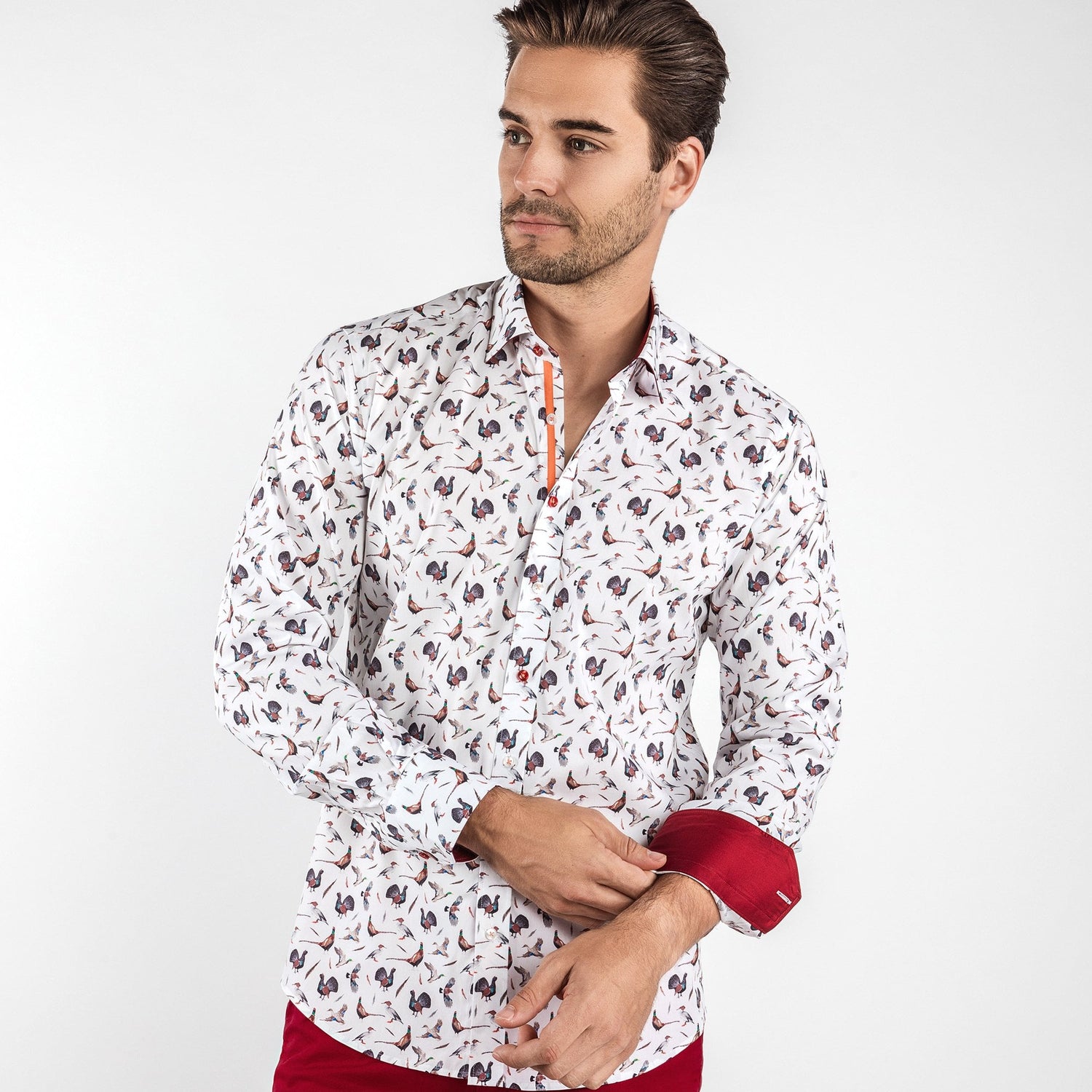 BIRDS OF A FEATHER PRINT SHIRT