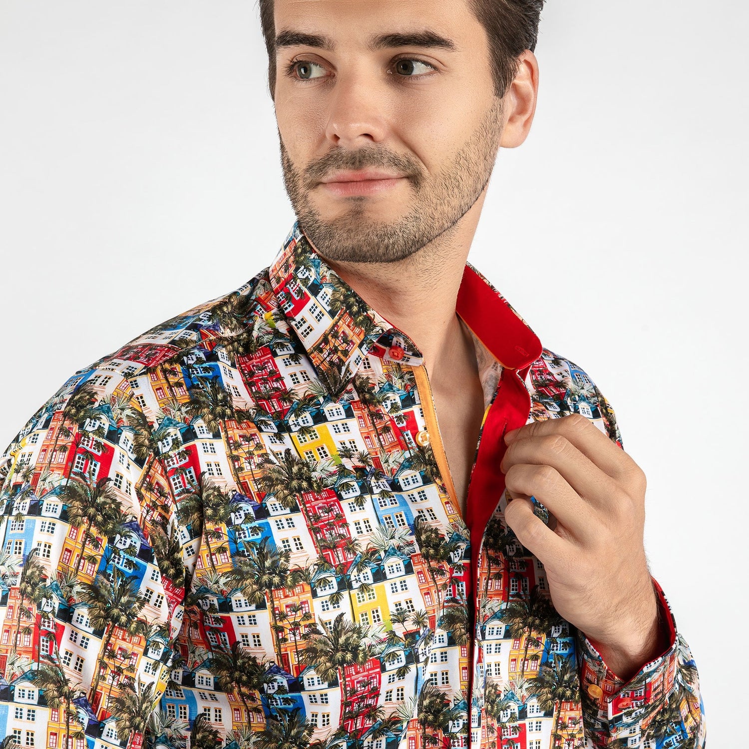 HOLIDAY HOUSES EXOTIC PRINT SHIRT