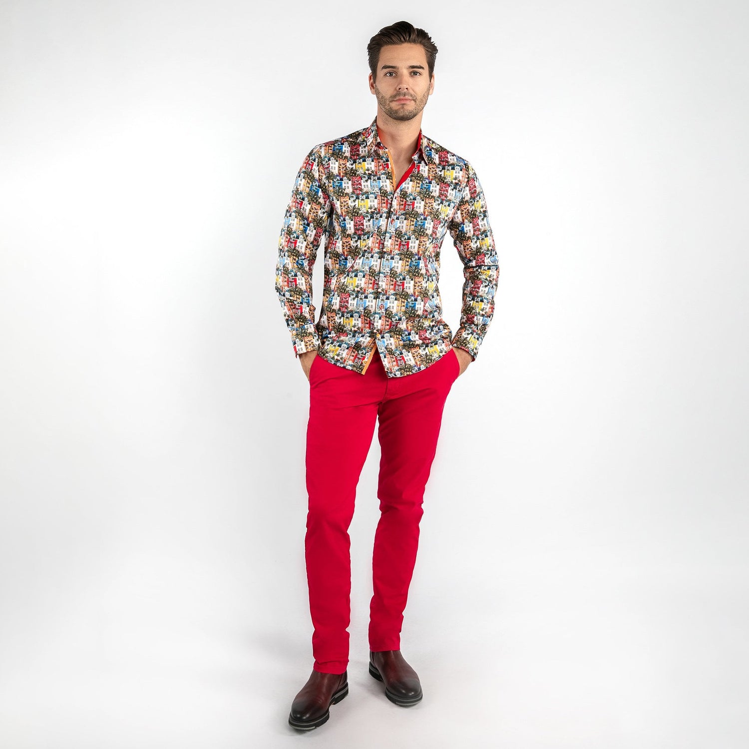 HOLIDAY HOUSES EXOTIC PRINT SHIRT