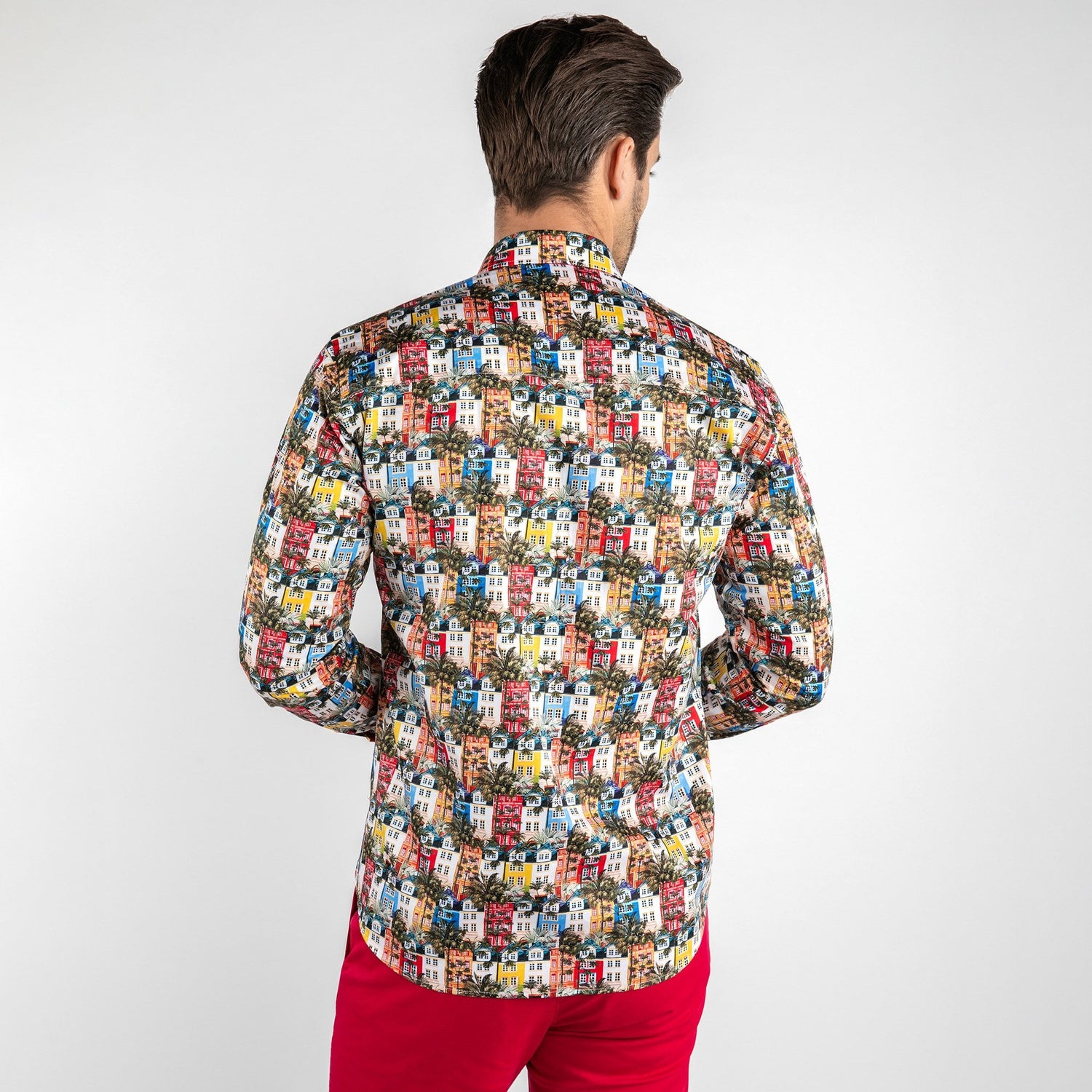 HOLIDAY HOUSES EXOTIC PRINT SHIRT