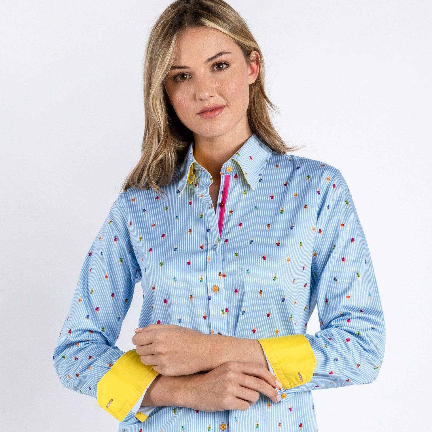 ICE CREAM GELATO CONES  WOMENS  PRINT SHIRT