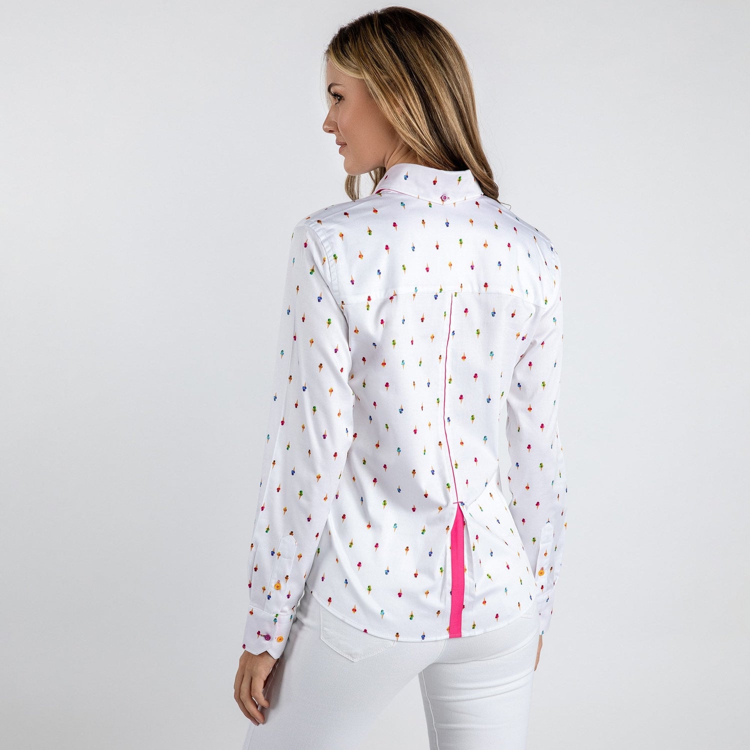 ICE CREAM GELATO CONES  WOMENS  PRINT SHIRT