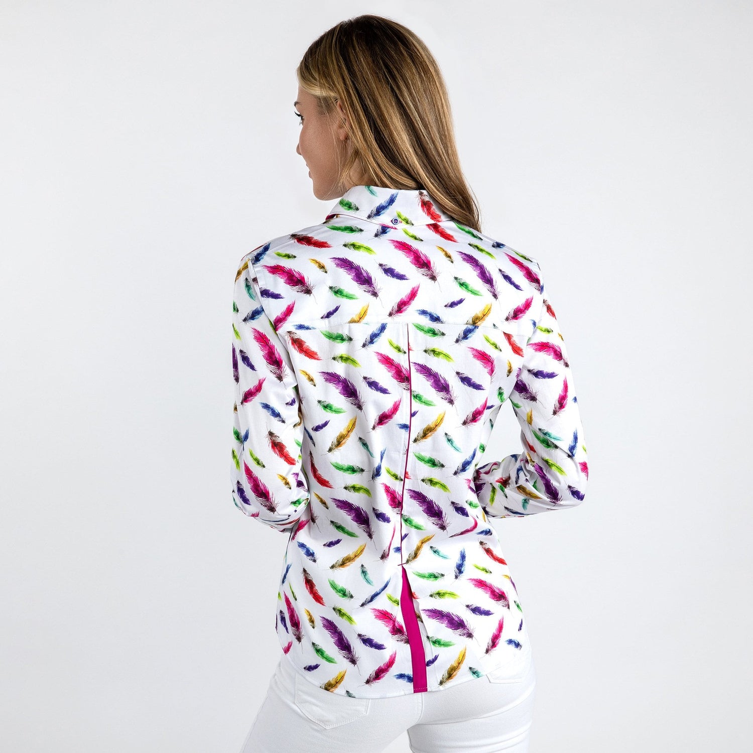 MULTICOLOUR FEATHERS WOMENS  PRINT SHIRT