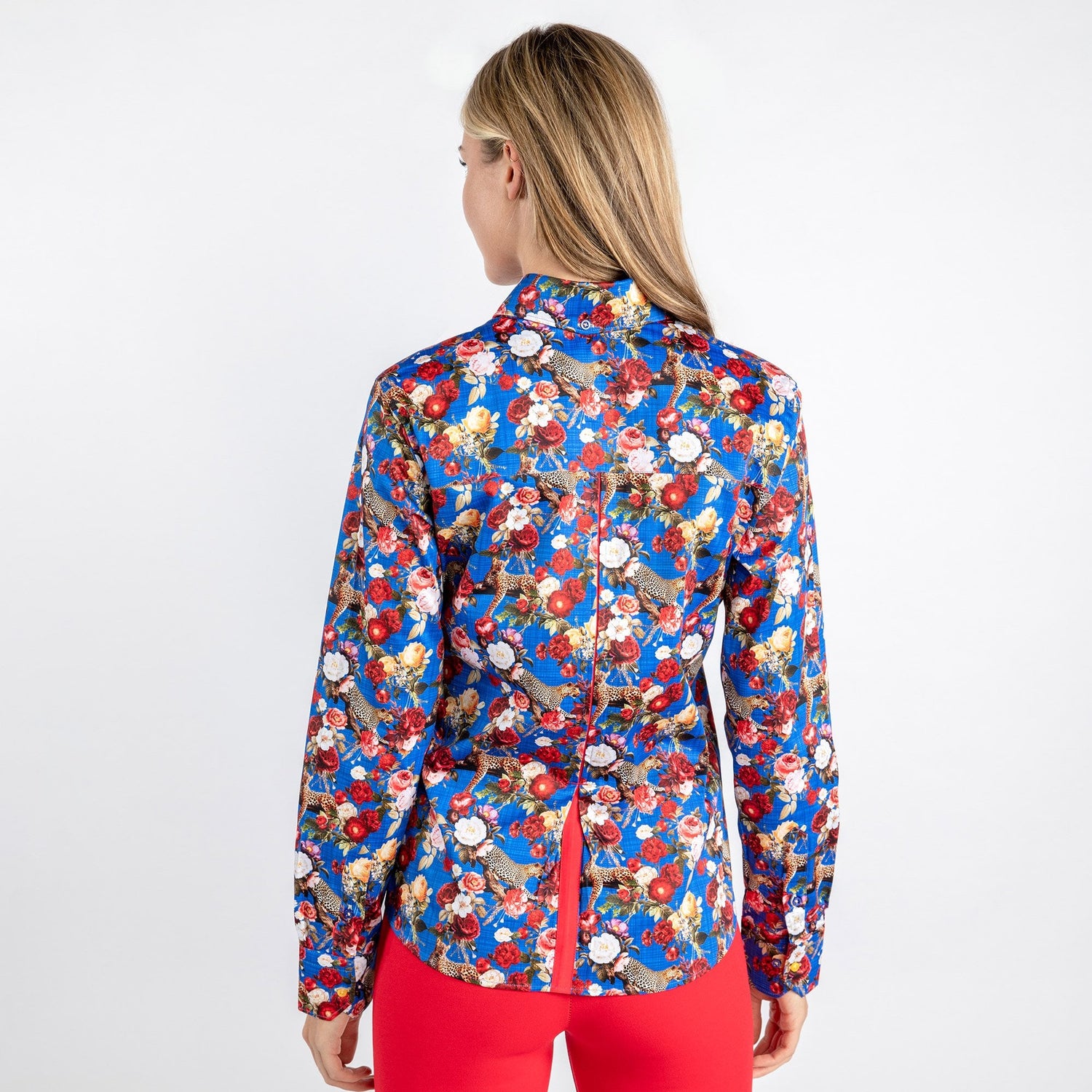 LEOPARDS & ROSES WOMENS PRINT SHIRT