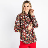 LEOPARDS & ROSES WOMENS PRINT SHIRT