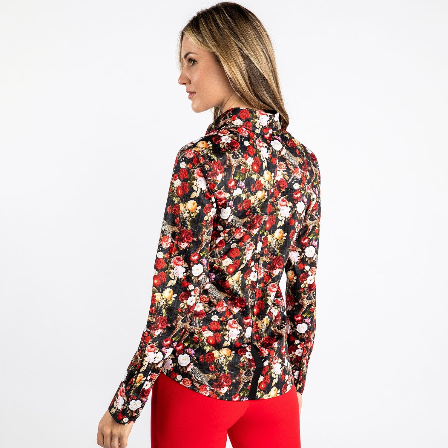 LEOPARDS & ROSES WOMENS PRINT SHIRT