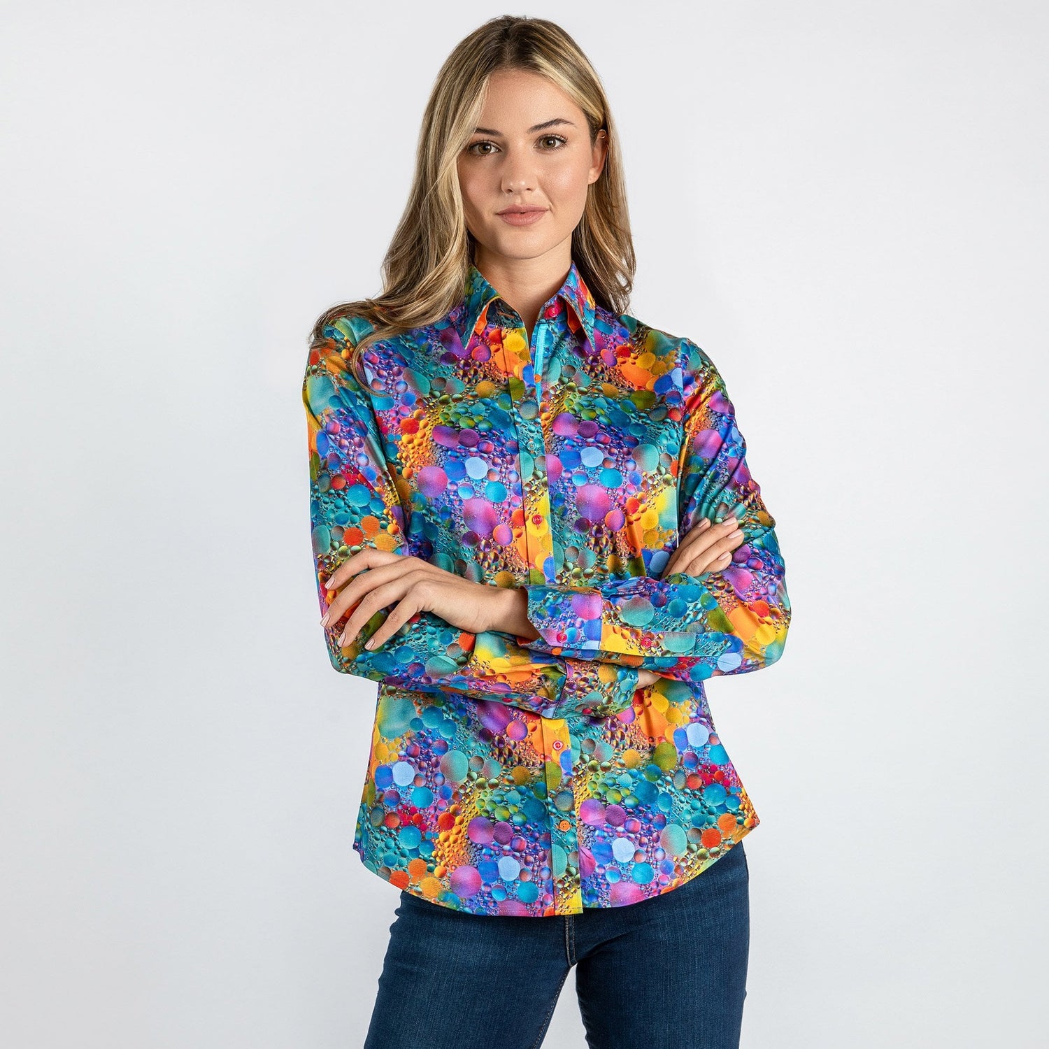 MULTICOLOUR BUBBLE WOMENS  PRINT SHIRT