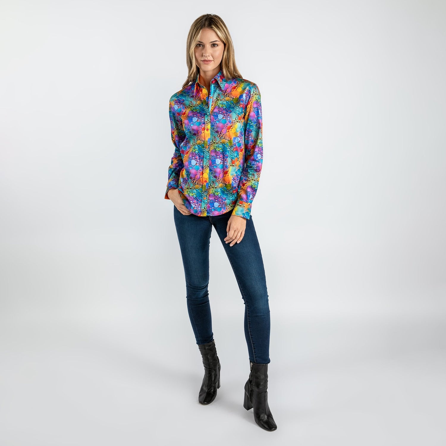 MULTICOLOUR BUBBLE WOMENS  PRINT SHIRT