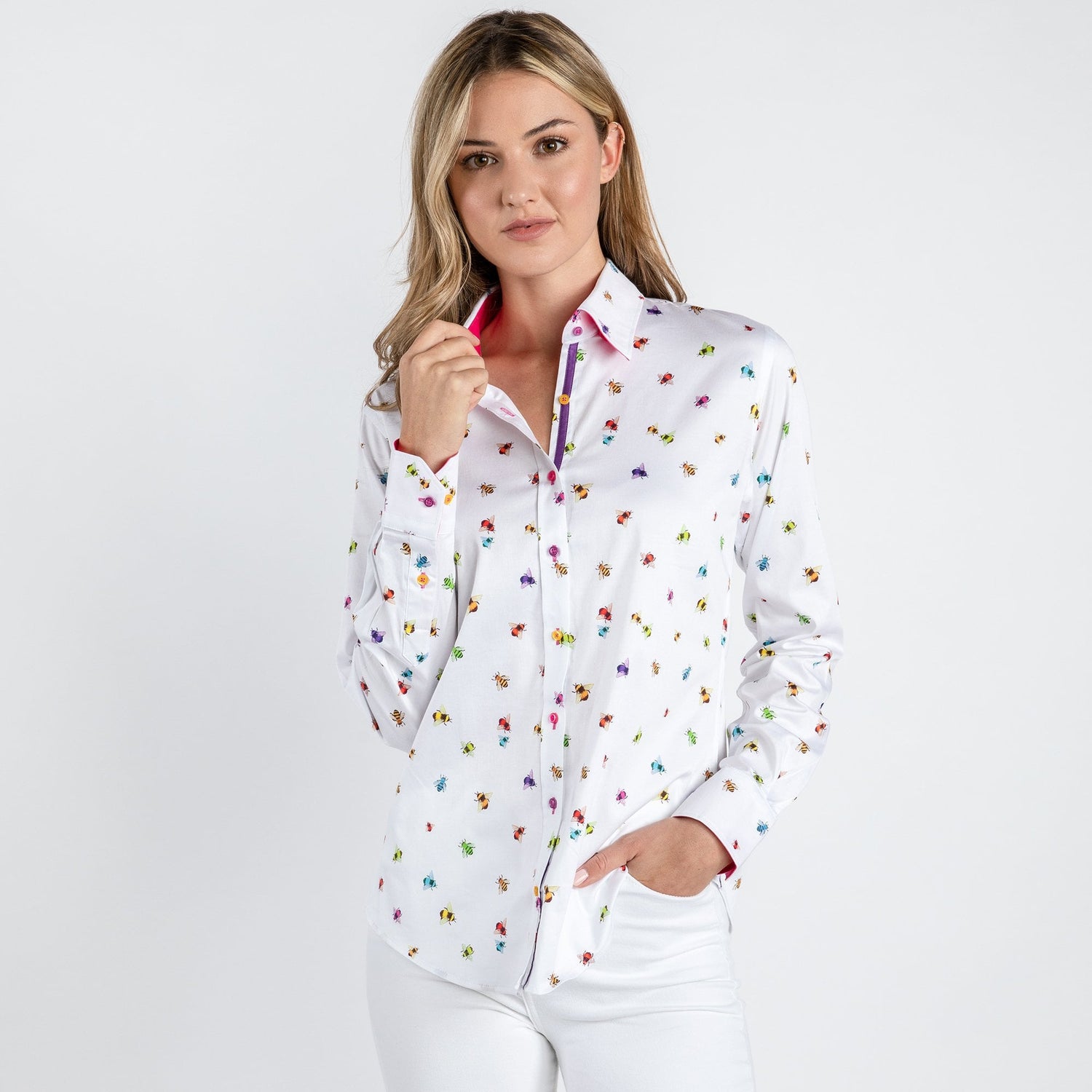 MULTICOLOUR BEES WOMENS  PRINT SHIRT