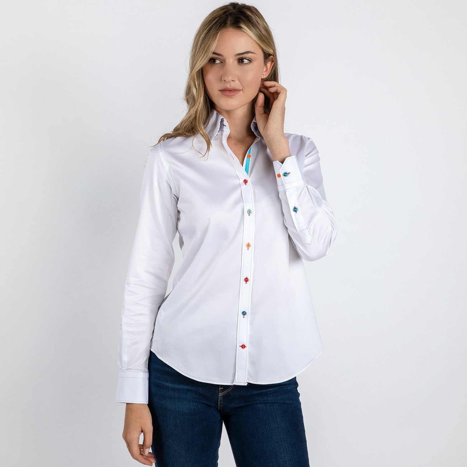 CLASSIC WOMENS SATIN COTTON SHIRT