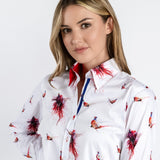 FIERY PHEASANT PRINT WOMENS SHIRT