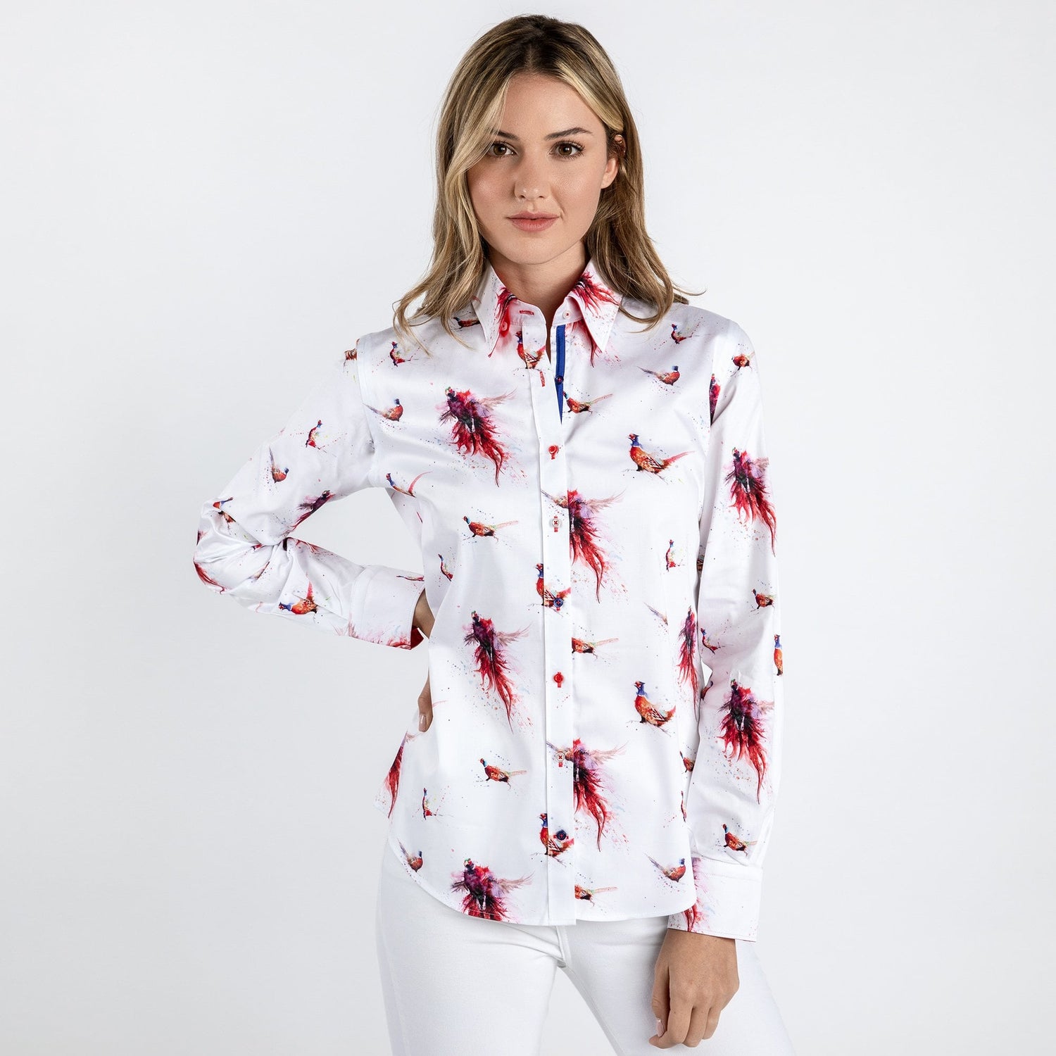 FIERY PHEASANT PRINT WOMENS SHIRT