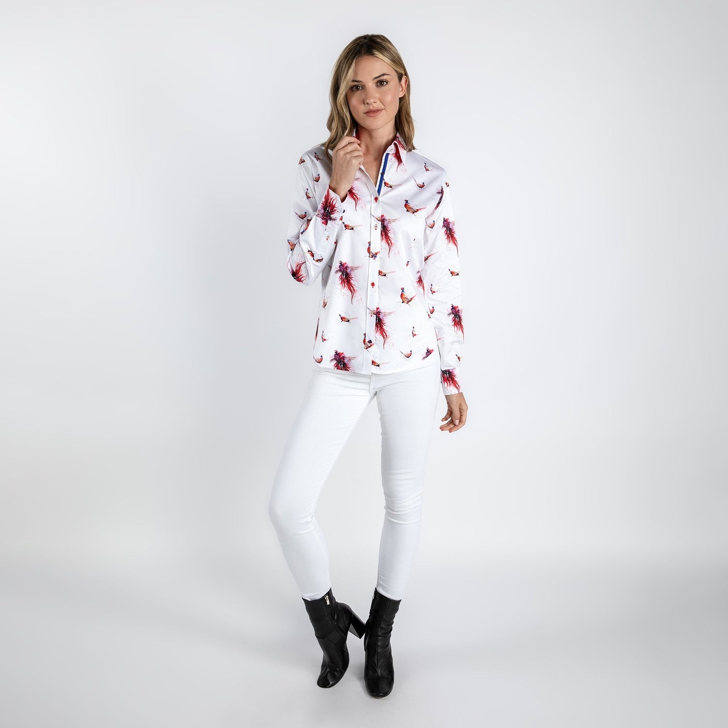 FIERY PHEASANT PRINT WOMENS SHIRT