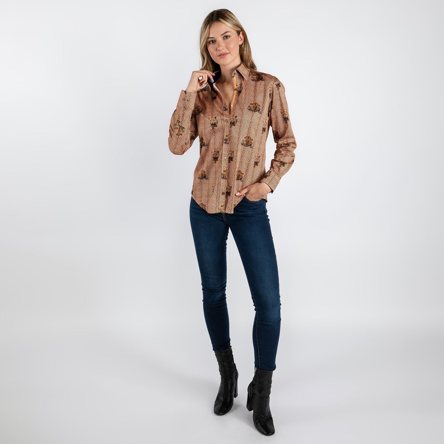 LEOPARD PRINT WOMENS SHIRT