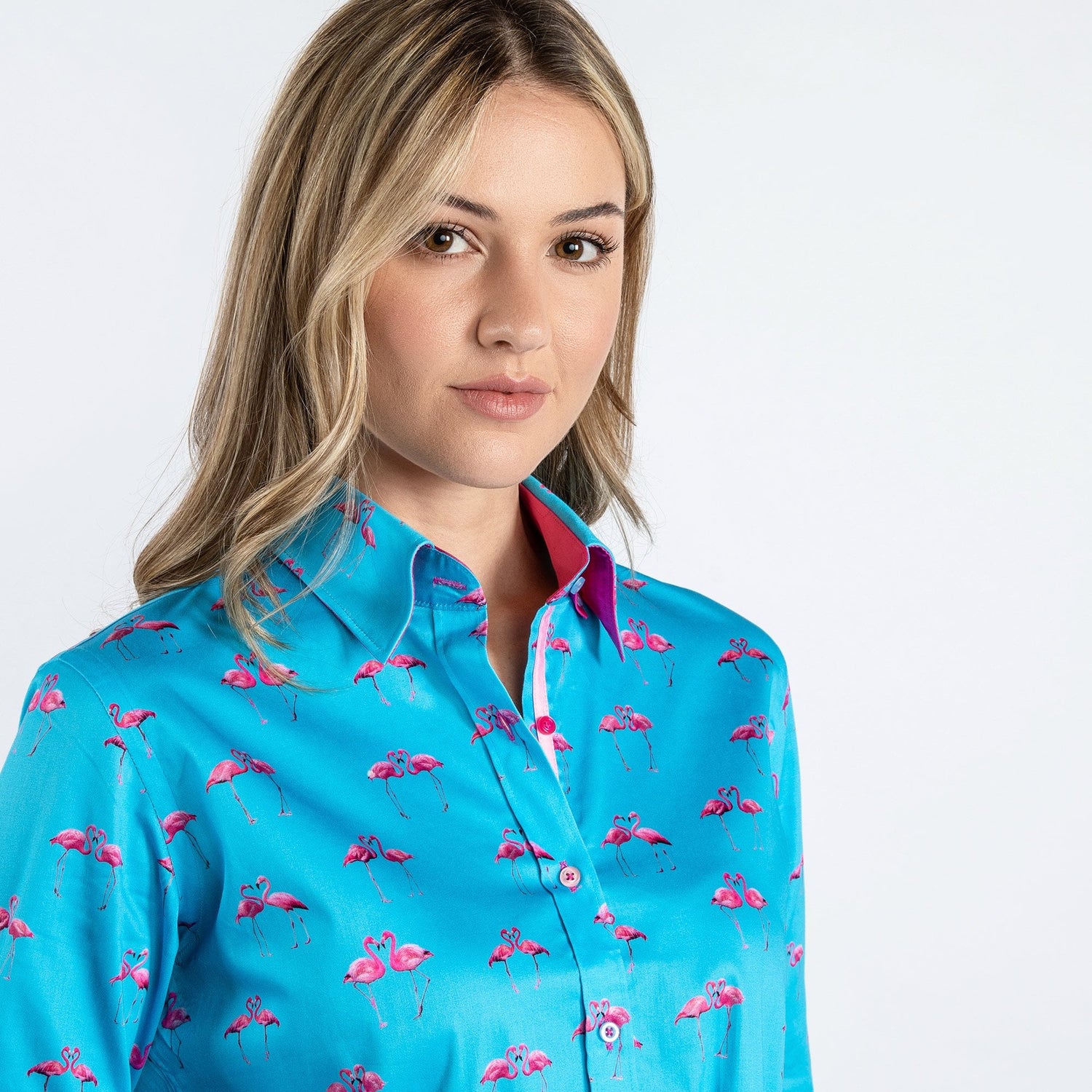 KISSING FLAMINGO WOMENS PRINTED SHIRT