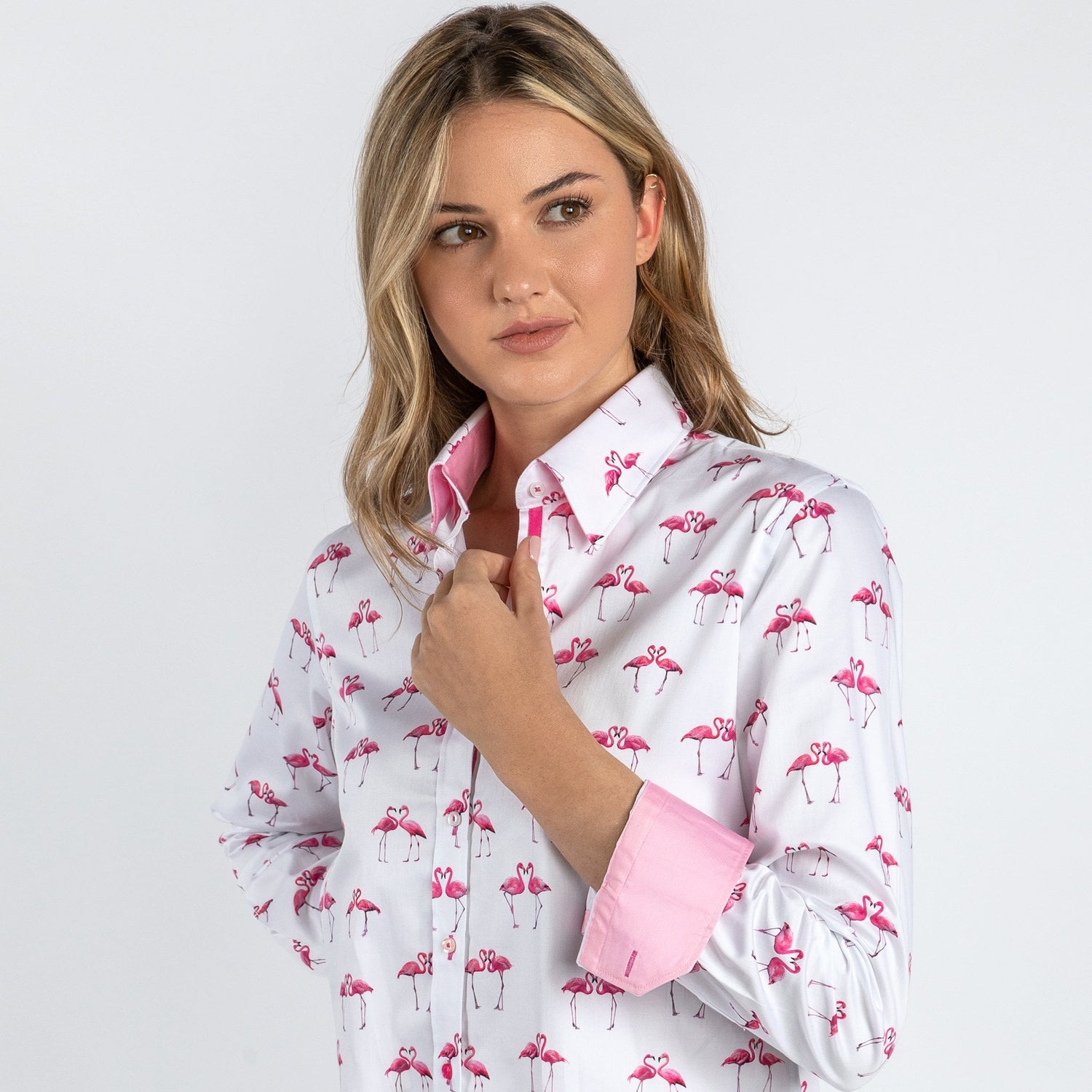 KISSING FLAMINGO WOMENS PRINTED SHIRT