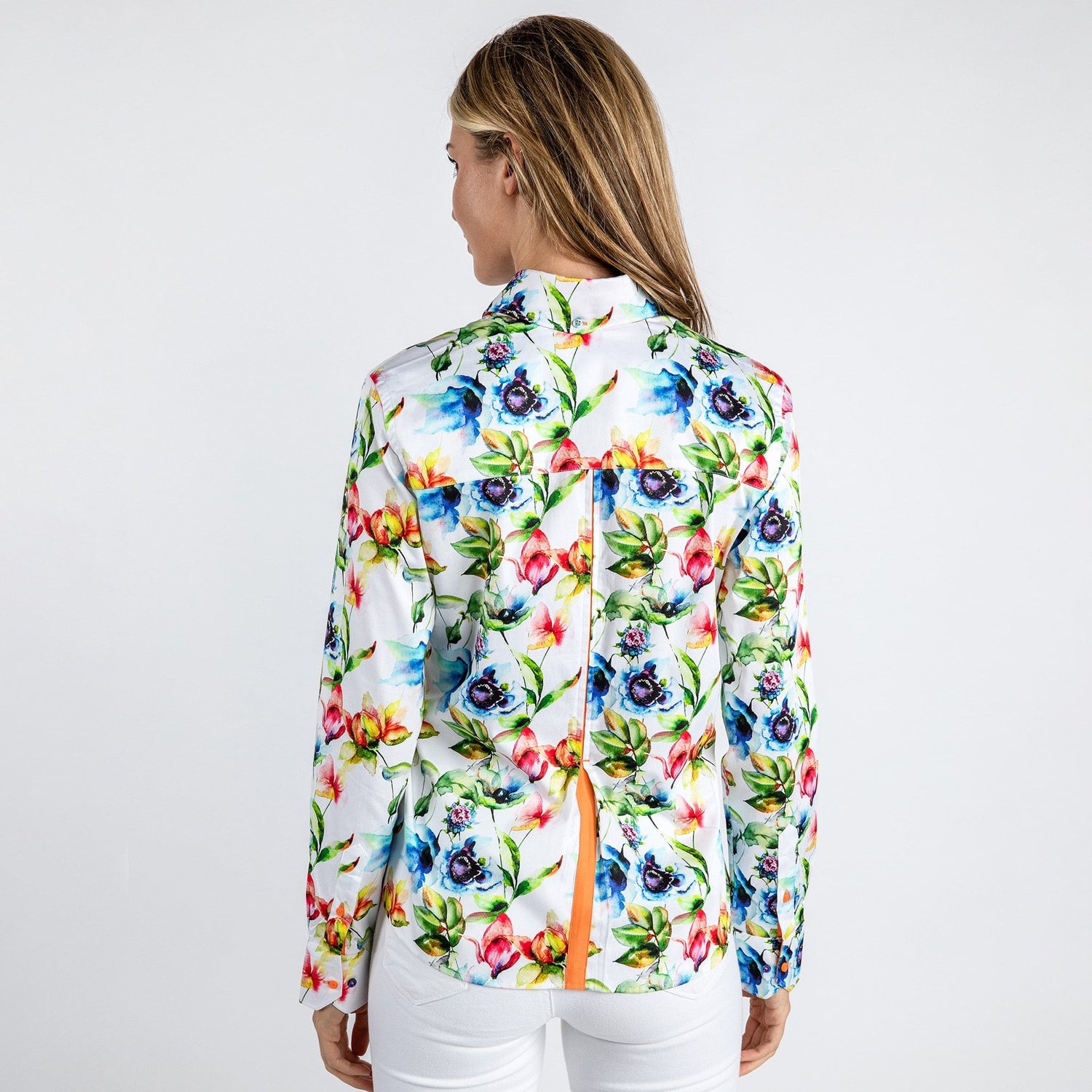 WATERCOLOUR FLOWER PRINT WOMENS SHIRT