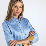 ZIGZAG SUNFLOWER WOMENS PRINT SHIRT