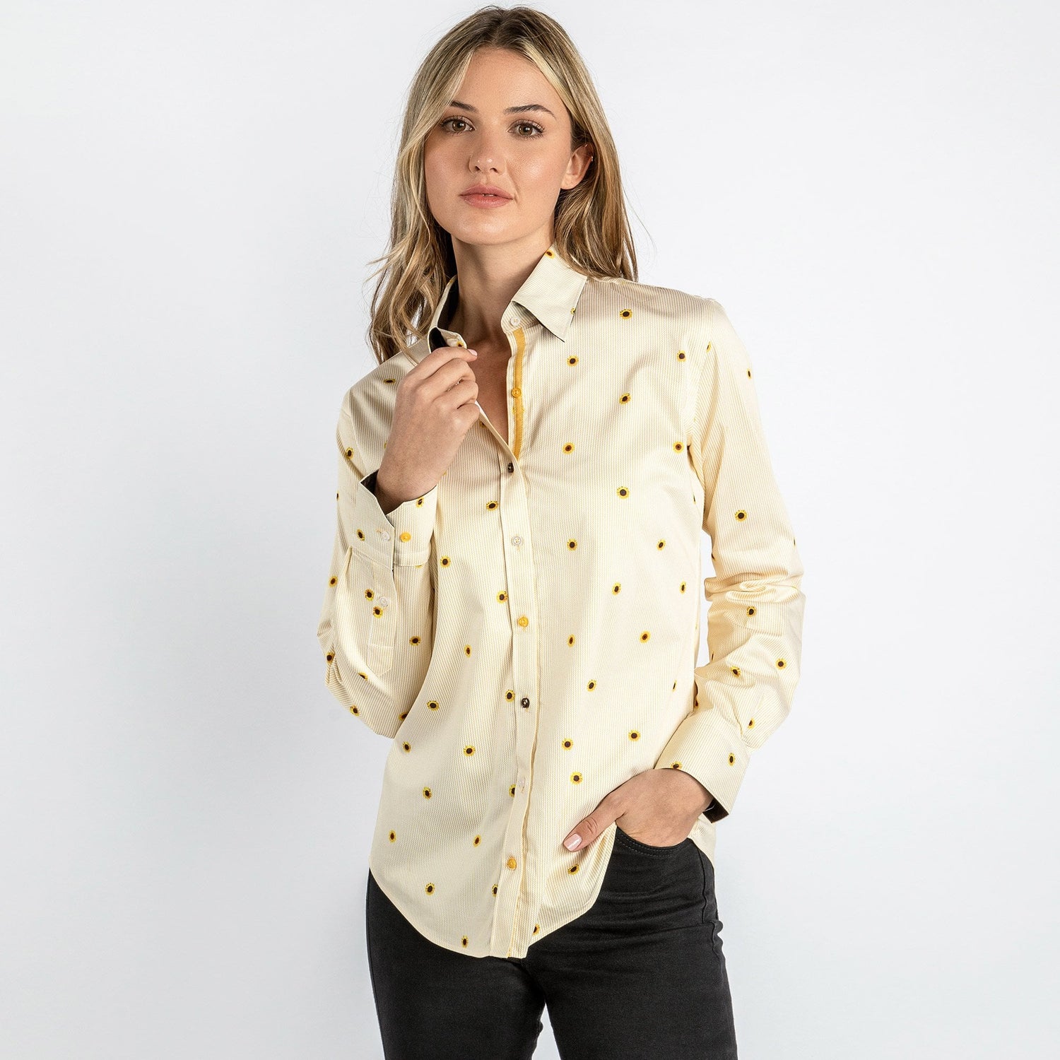 ZIGZAG SUNFLOWER WOMENS PRINT SHIRT