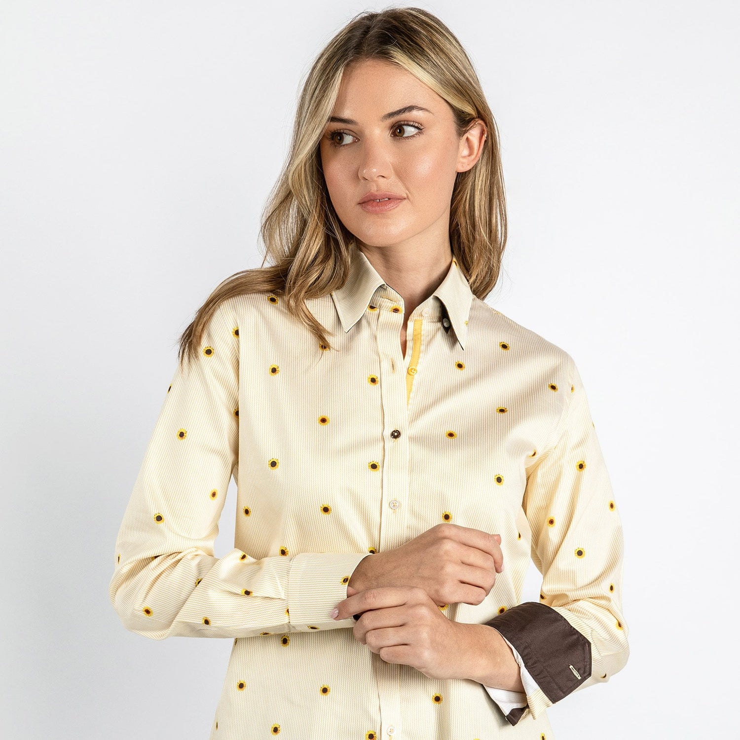 ZIGZAG SUNFLOWER WOMENS PRINT SHIRT