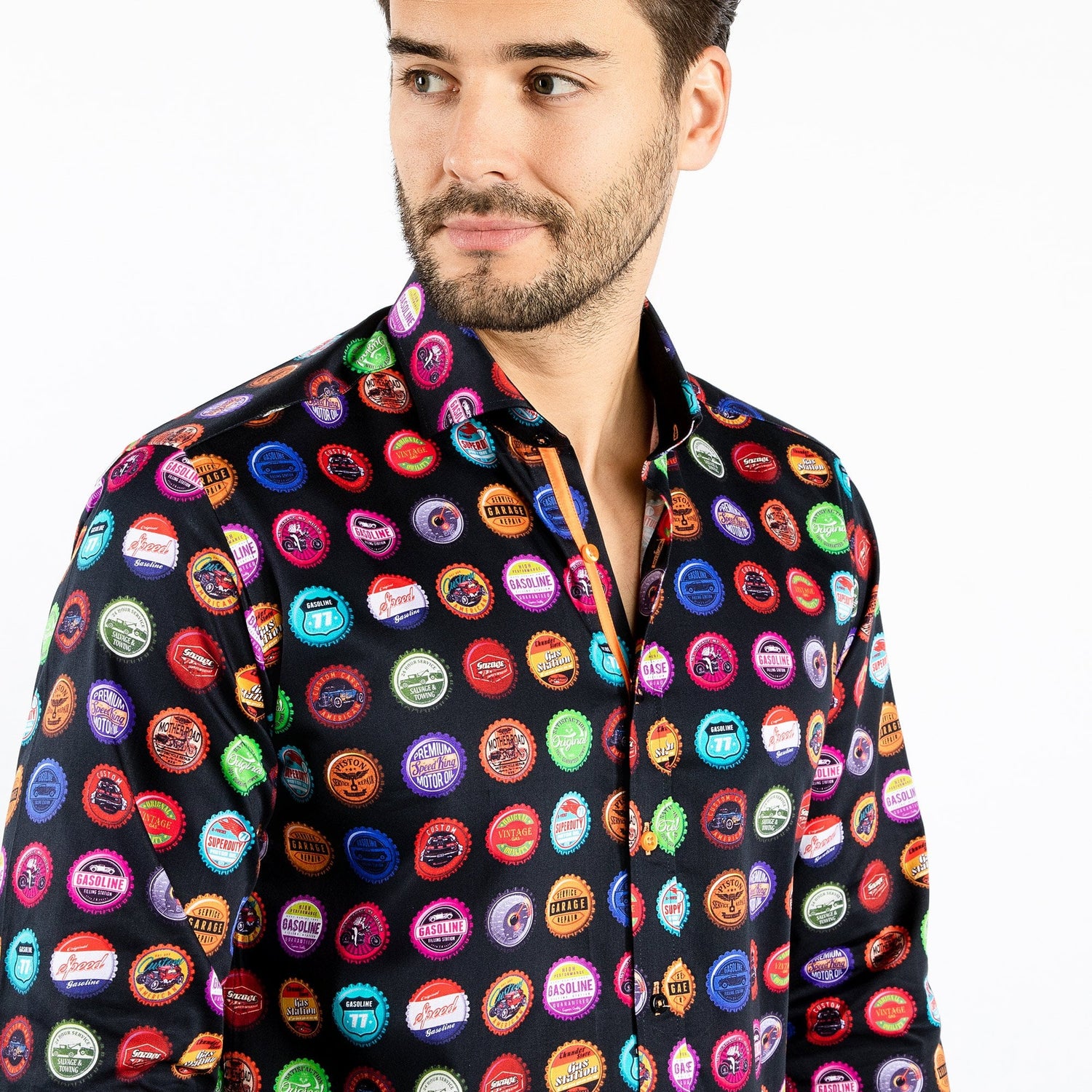 BOTTLE CAP RETRO PRINT SHIRT