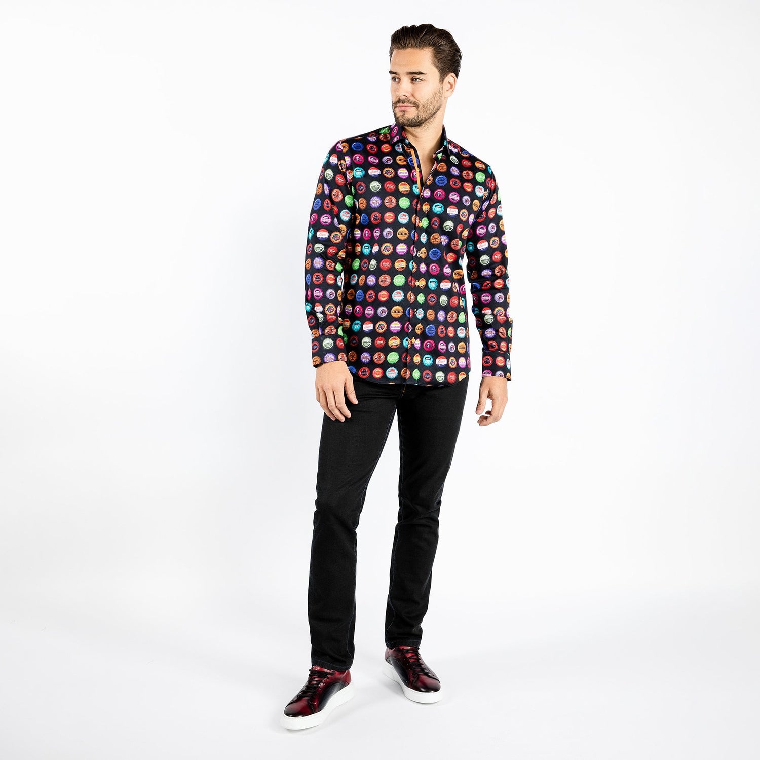 BOTTLE CAP RETRO PRINT SHIRT