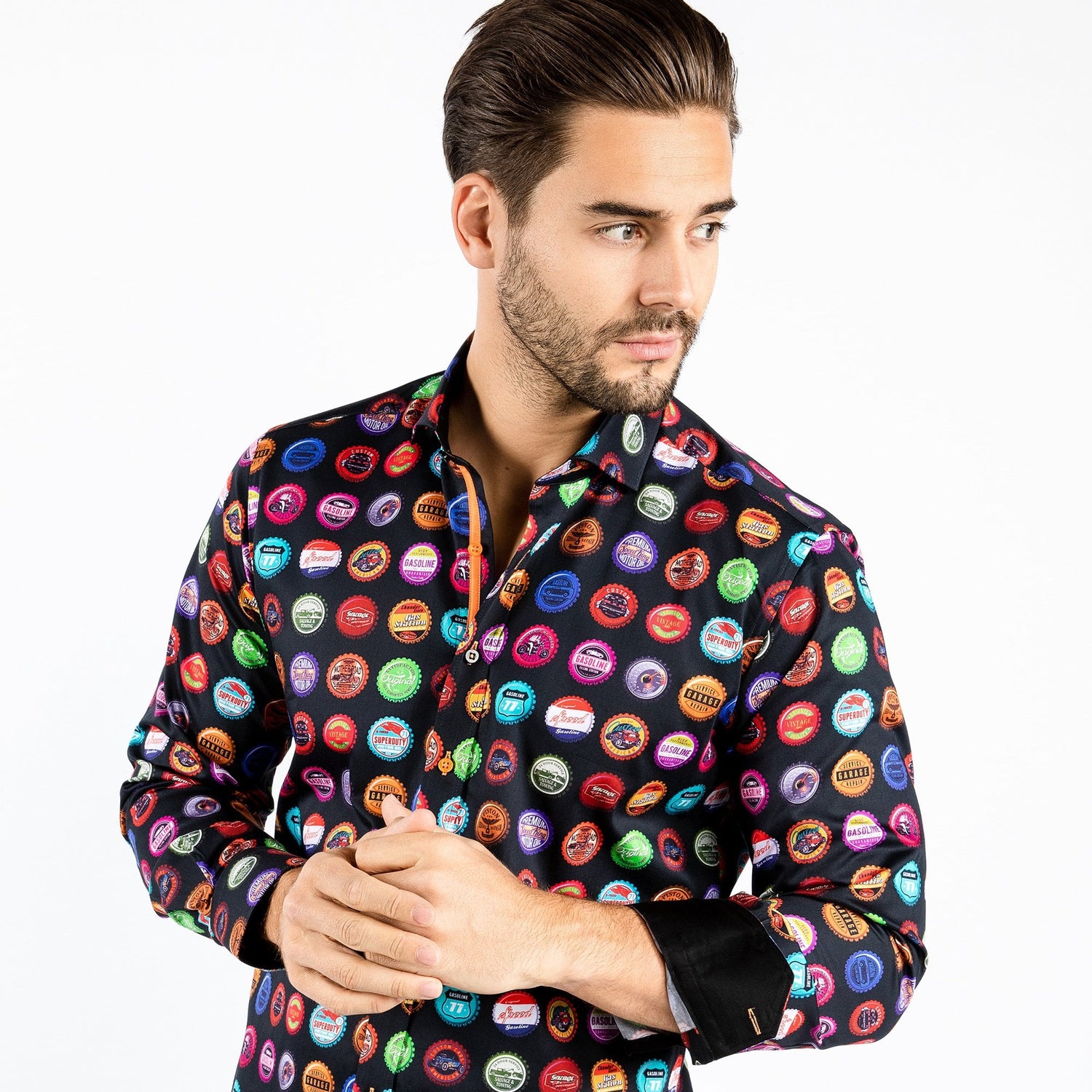 BOTTLE CAP RETRO PRINT SHIRT