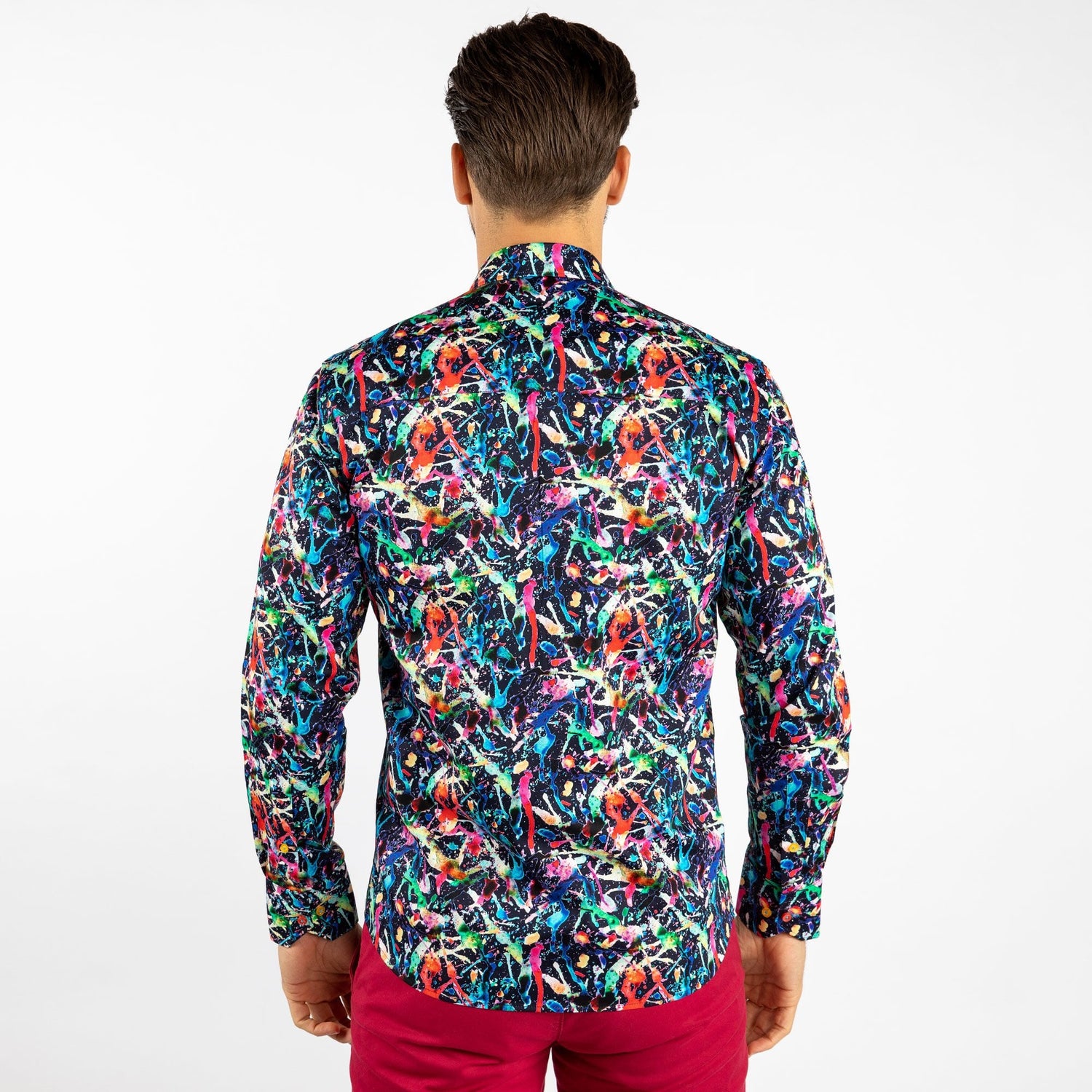 ART ATTACK PAINT SPLASH BLACK PRINT SHIRT