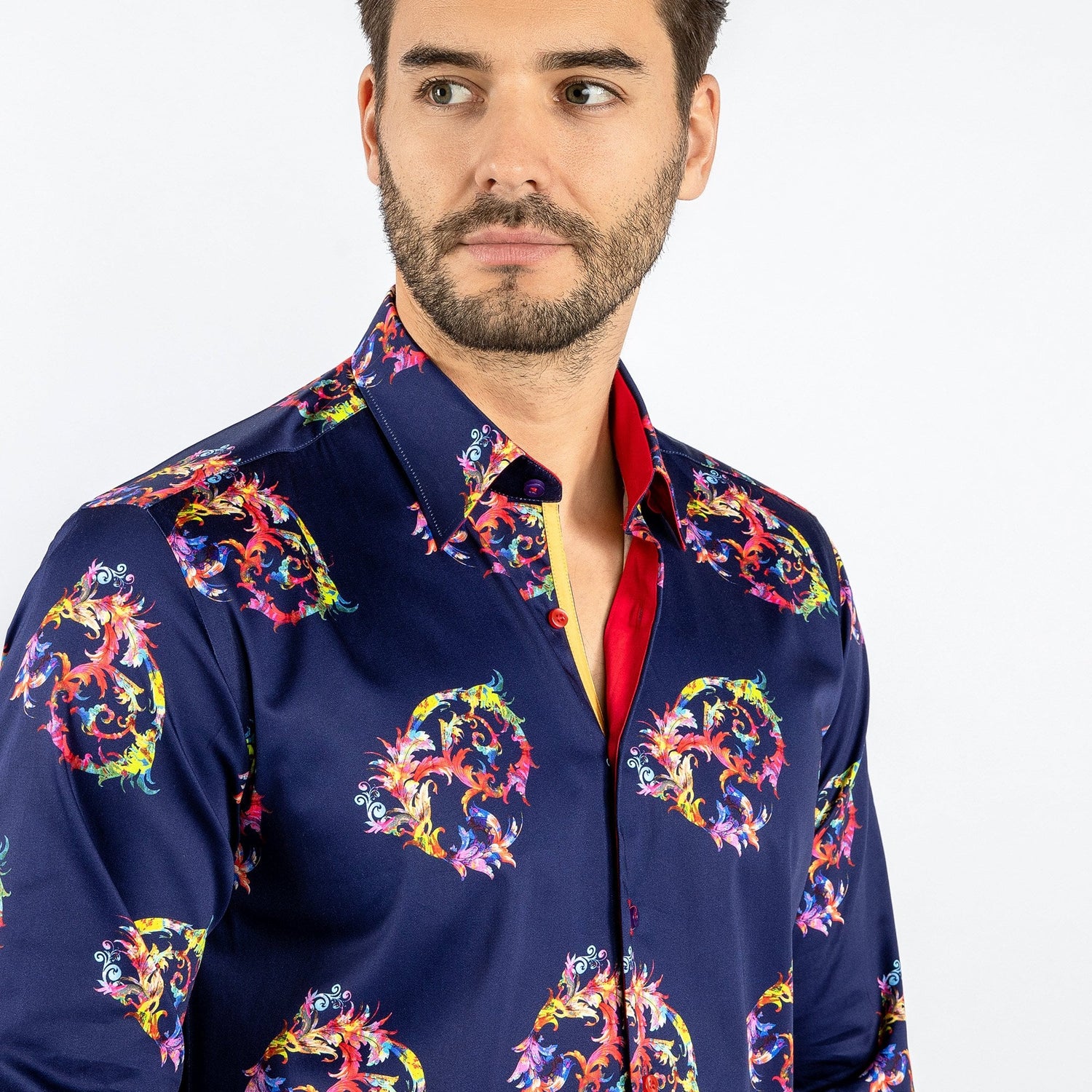 MULTICOLOUR BAROQUE ORNAMENTS PRINT SHIRT