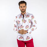 MULTICOLOUR BAROQUE ORNAMENTS PRINT SHIRT