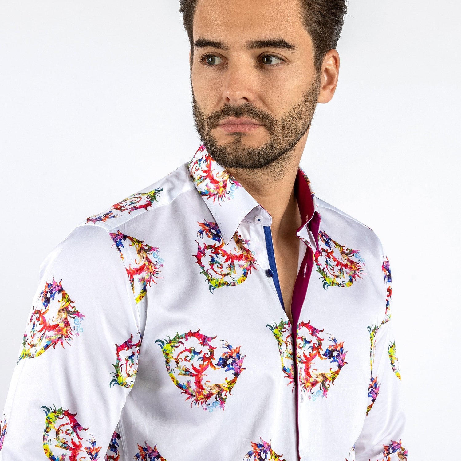 MULTICOLOUR BAROQUE ORNAMENTS PRINT SHIRT