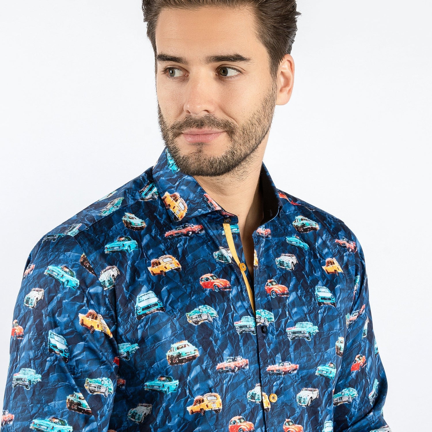 CLASSIC CAR WATERCOLOUR PRINT SHIRT