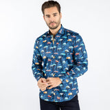 CLASSIC CAR WATERCOLOUR PRINT SHIRT