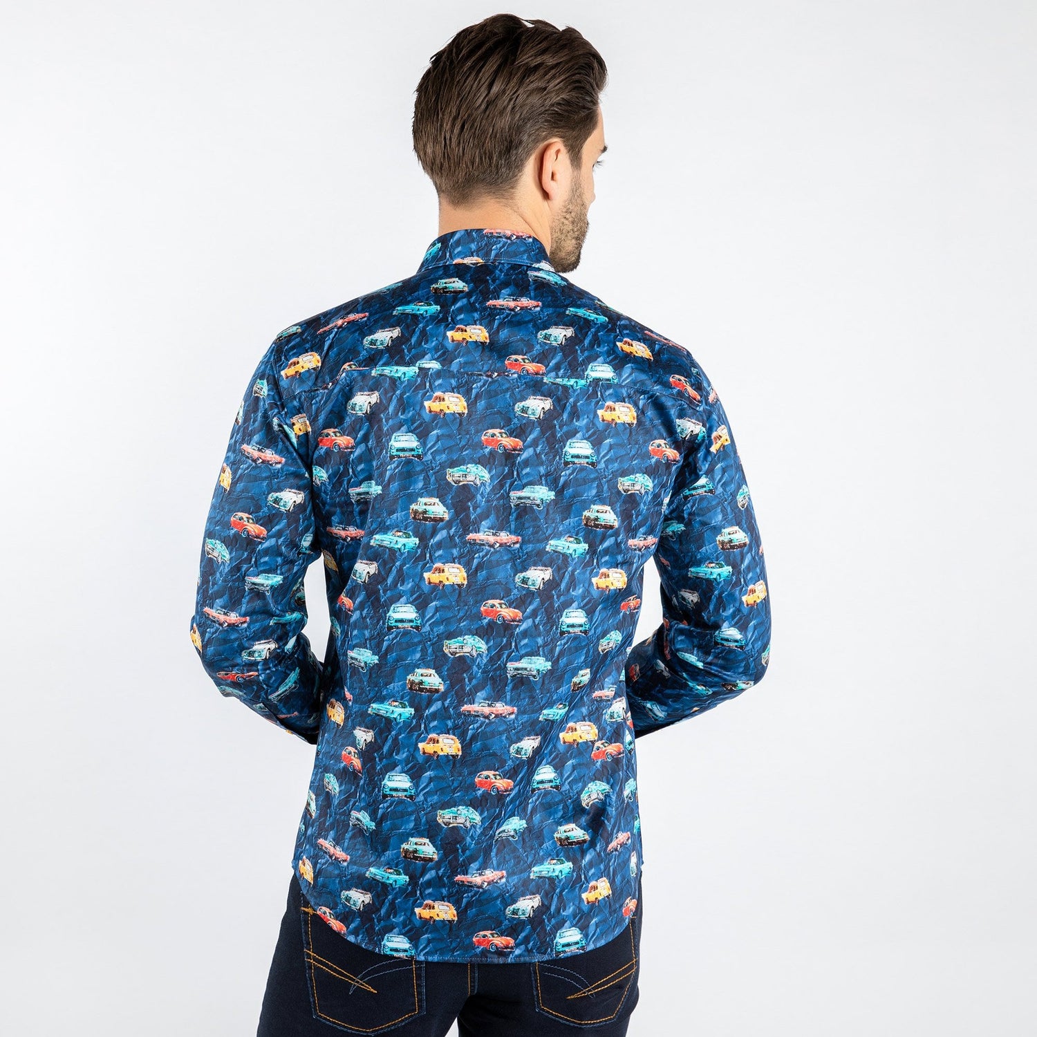 CLASSIC CAR WATERCOLOUR PRINT SHIRT